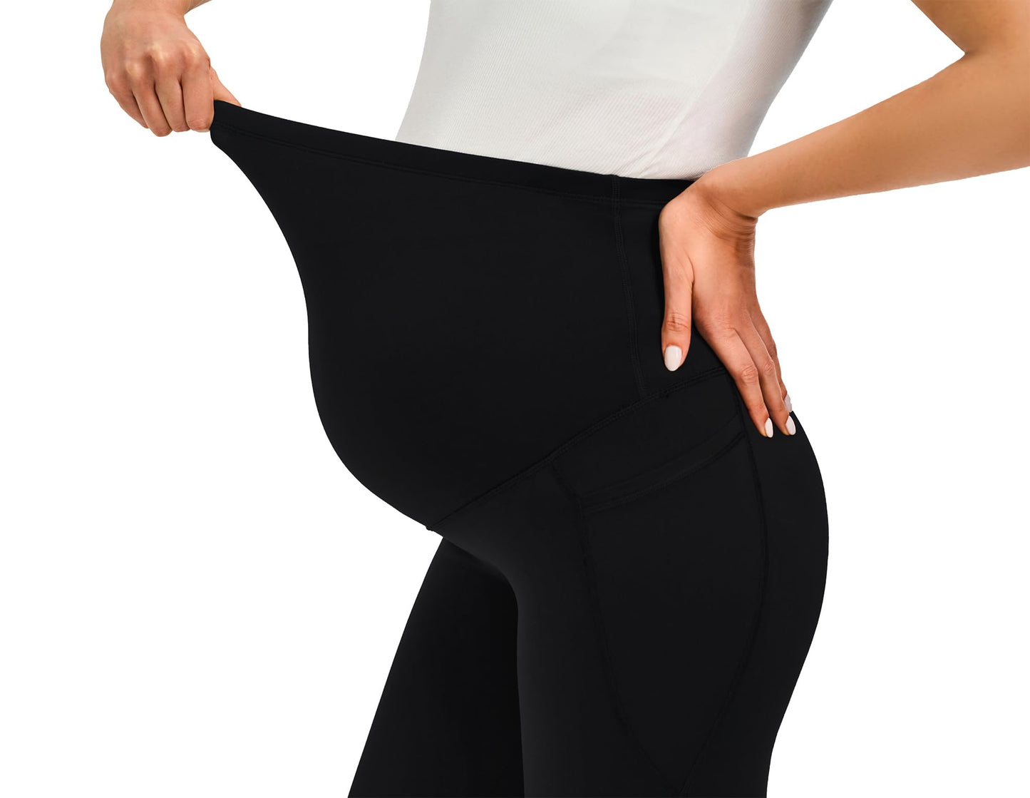 JOYSPELS Smooth Feeling Maternity Leggings Over The Belly with Pockets Workout Pregnancy Leggings