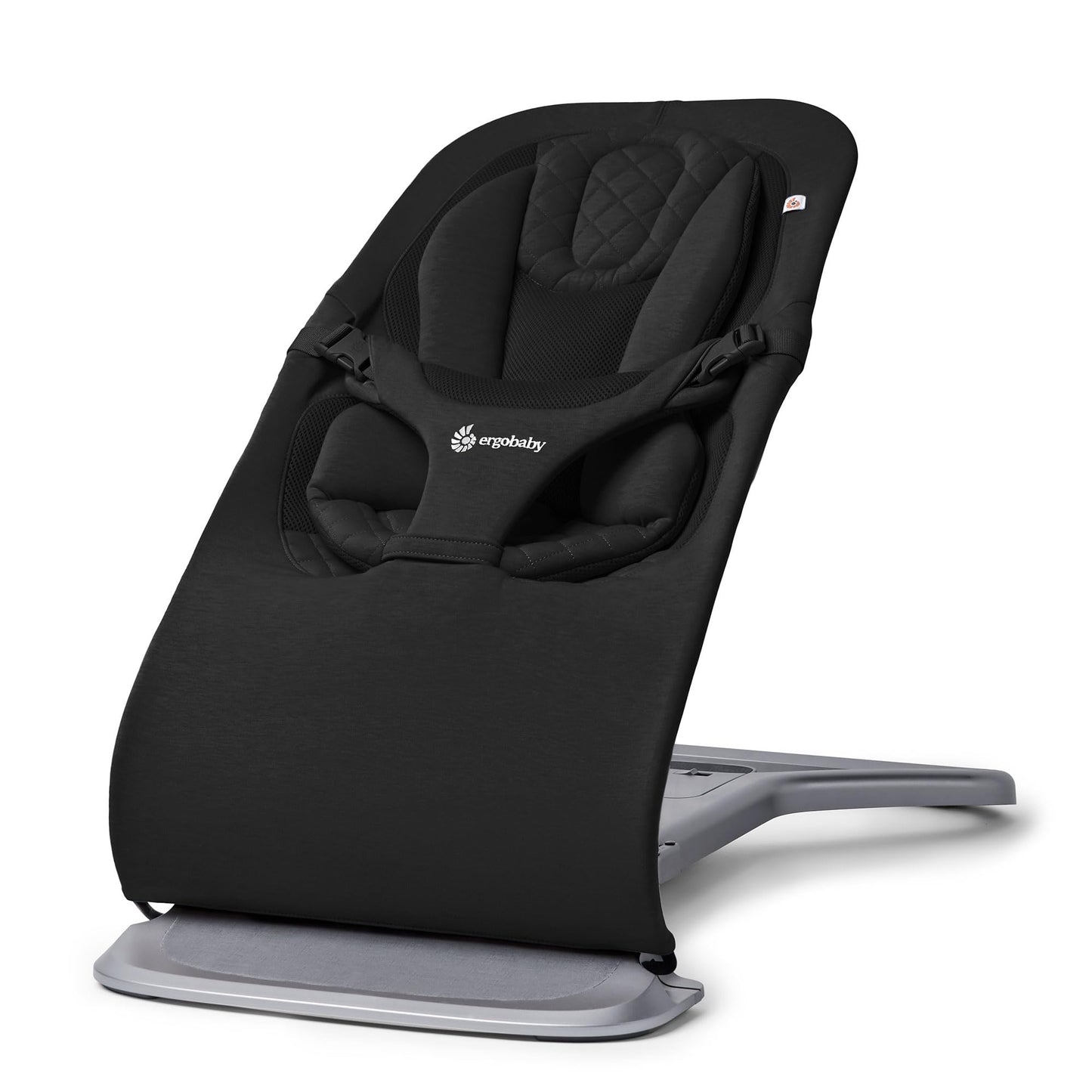 Ergobaby Evolve 3-in-1 Mesh Bouncer, Adjustable Multi Position Baby Bouncer Seat, Fits Newborn to Toddler, Grey Mesh