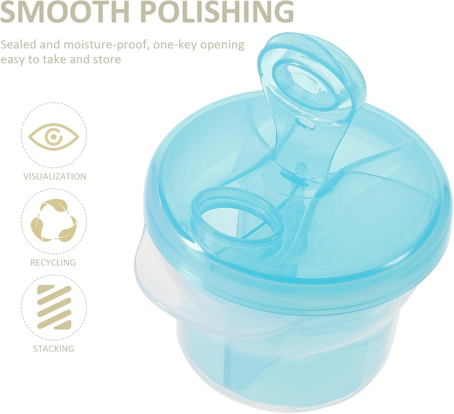 Healifty 3Pcs Box Snack Storage Container Milk Storage Container Portable Formula Dispenser Formula Holder Baby Formula Dispenser Formula Mixing Bottle Baby Holder Food Divider to Rotate