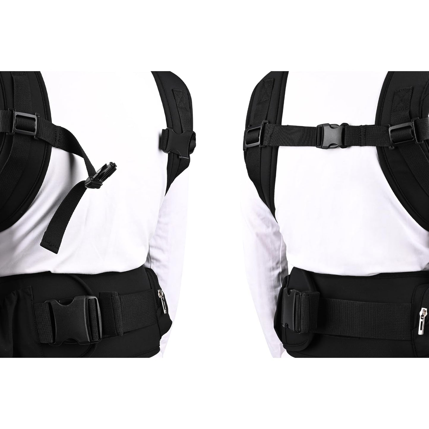 Bebamour Baby Carrier with Hip Seat,All-Position Breathable Mesh Hip Seat & Carrier 0-36Months with Head Hood, 3 PCS Teething Pads, Waist Extender,Storage Bag & Pacifier Case(Khaki)