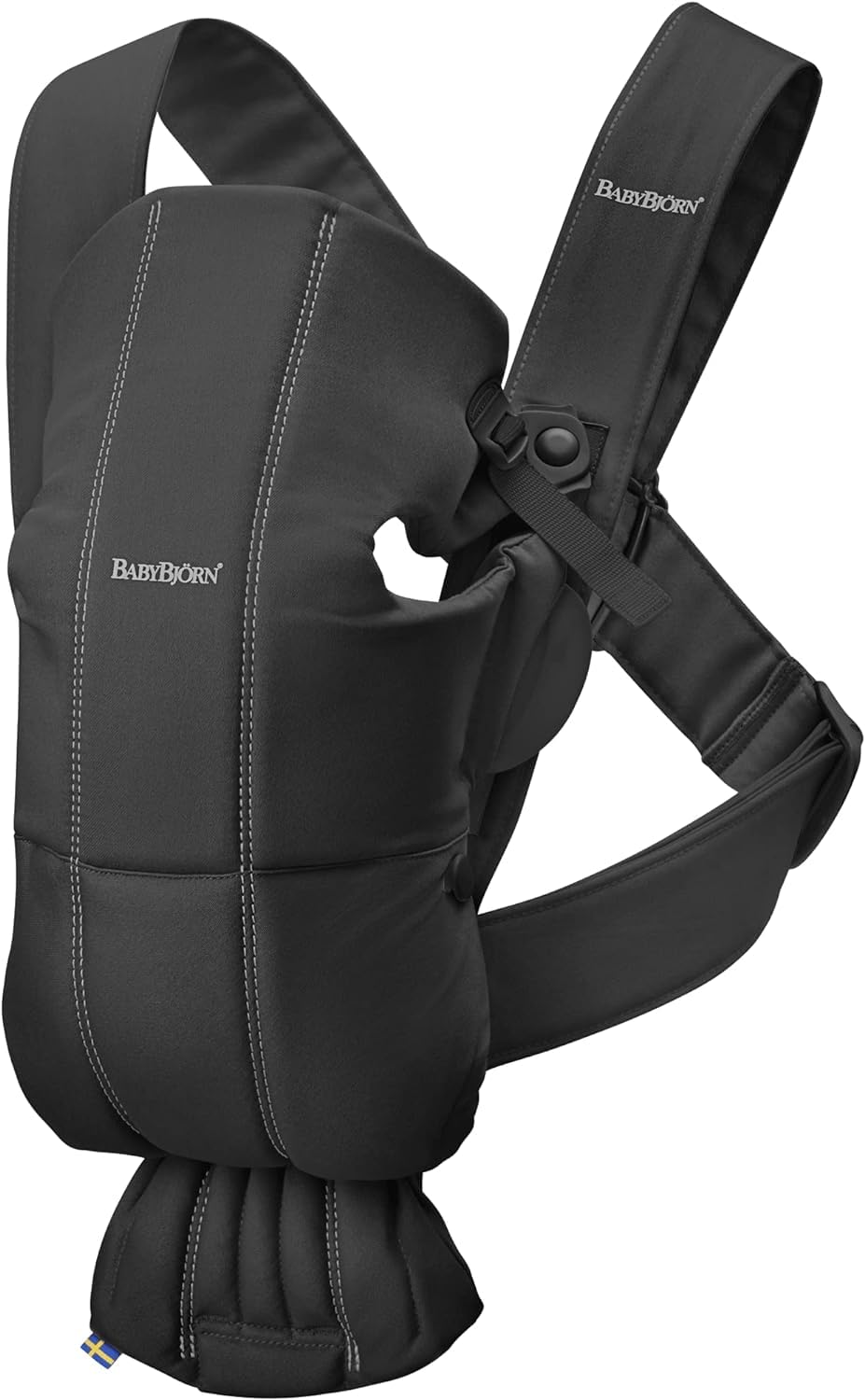 BabyBjörn Baby Carrier Mini, 3D Jersey, Light Beige | Newborn Carrier (7-25 lbs), Ergonomic, Easy-to-Use