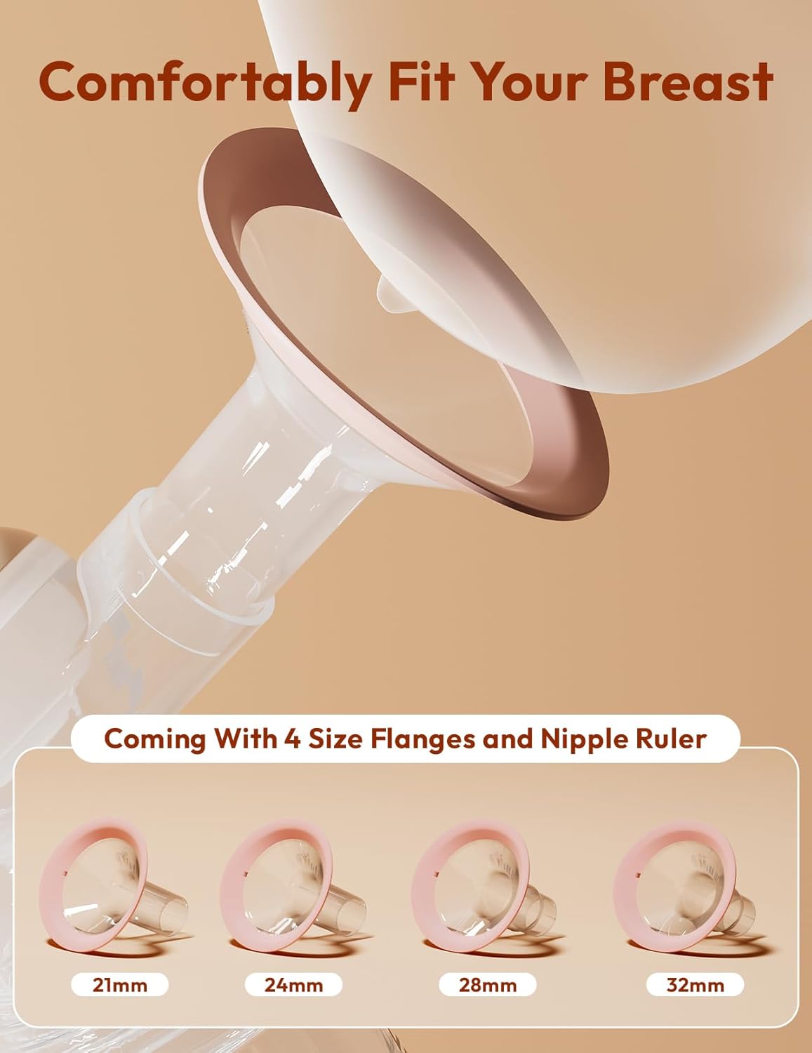 NCVI Double Electric Breast Pump 8116, Customizable Mode/Suction/Speed and Hospital Grade Suction, Portable Rechargeable Breastfeeding Pump, 21/24/28/32mm, Comfortable & Efficient for Work/Home/Trip