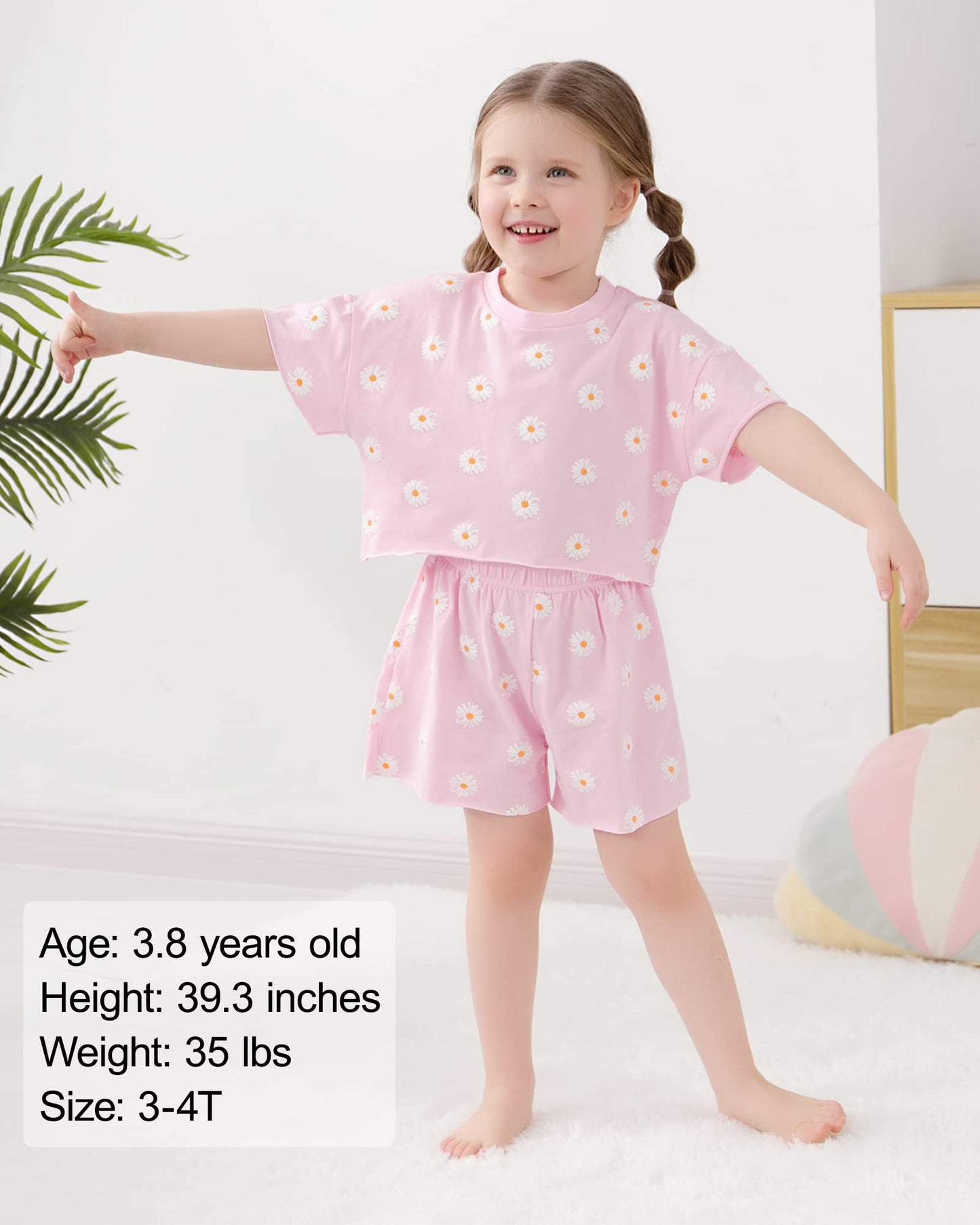 WESIDOM Toddler Girl Clothes Baby Girls Outfits 6M-5T Summer Floral Print Shirt+Shorts+Headband 3pcs Baby Clothing