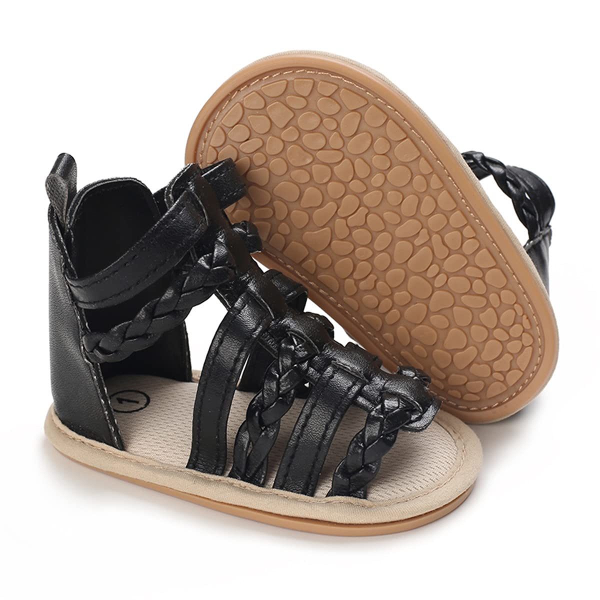 LAFEGEN Baby Boys Girls Summer Sandals 2 Straps Anti Slip Soft Sole Beach Infant Shoes Toddler First Walker Newborn Crib Shoes(3-18Months)