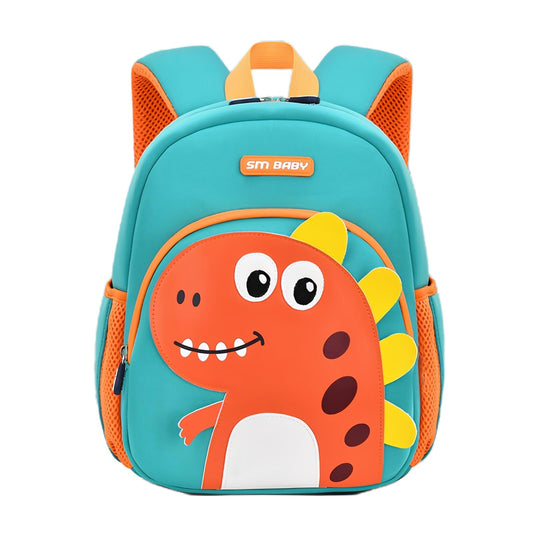 Dinosaur Anti-lost Backpack for Boys Kindergarten Preschool Bookbag with Chest Strap, Toddler Boys Backpack Daycare Bag, B-Green+Orange