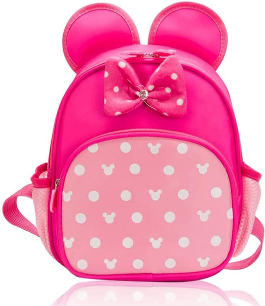 Pink Cute Kid Backpacks for Little Girls Mini Mouse Backpack Toddler Bookbag Small Kids Preschool Backpacks for Girl Backpack Gift Childrens Daycare Book Bag Travel Backpacks Kindergarten Backpack