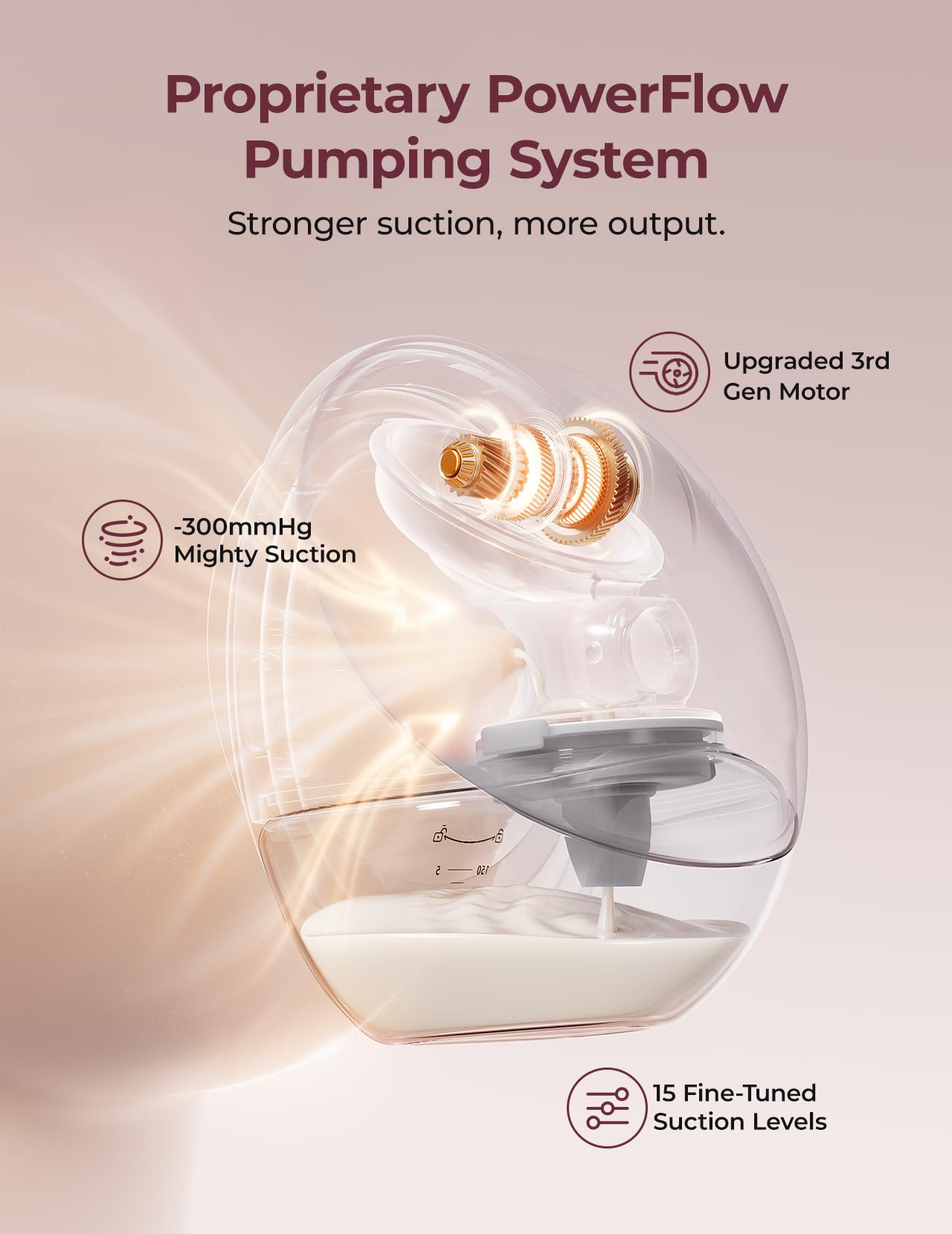 Momcozy Breast Pump Hands Free Upgraded Mobile Flow | M9, App Discreet Control with Personalized Multi-Modes & 15 Levels, Wearable Breast Pump 24mm, 2 Pack Cozy Red