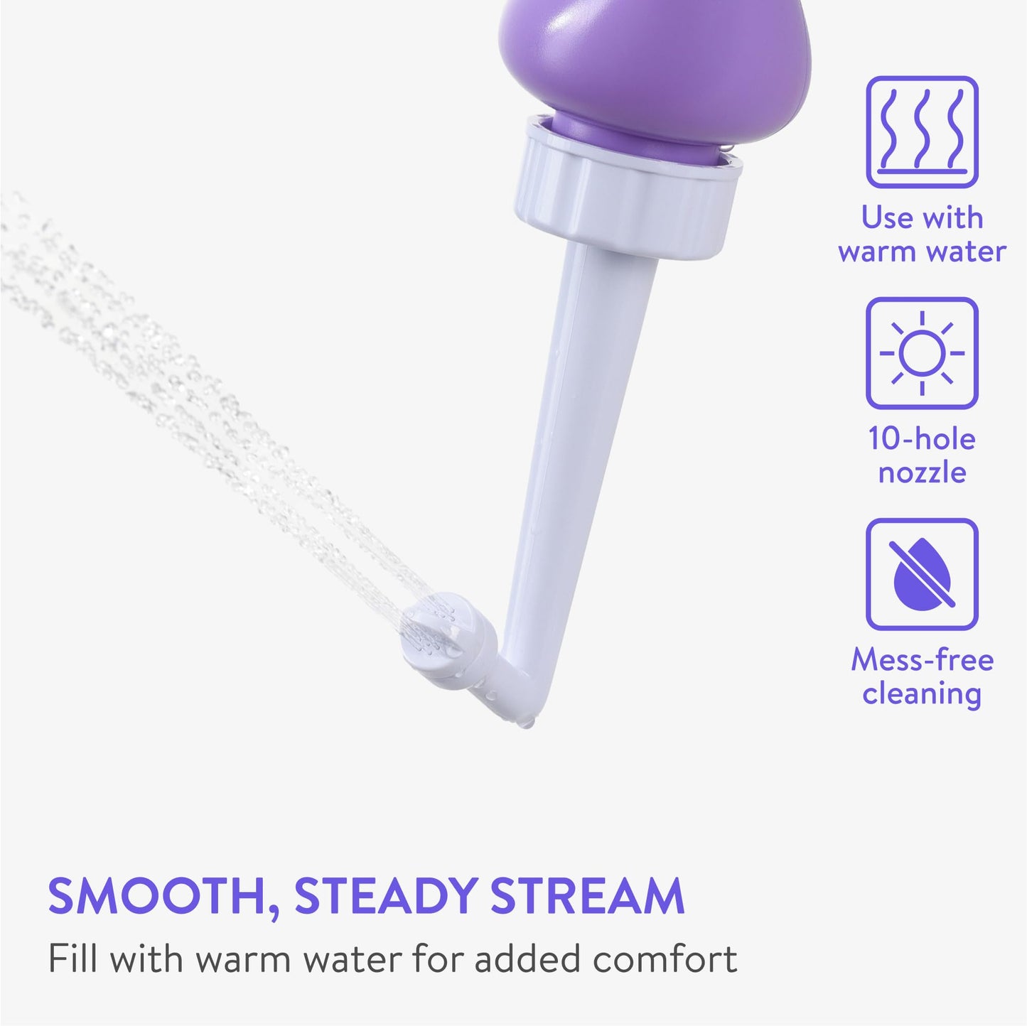 Peri Bottle - Postpartum and Perineal Care - FSA HSA Eligible - Portable Hand Held Travel Bidet Sprayer for Women or Men - Handheld Jet Spray Bottle for Toilet - Pack of 1 - Blue