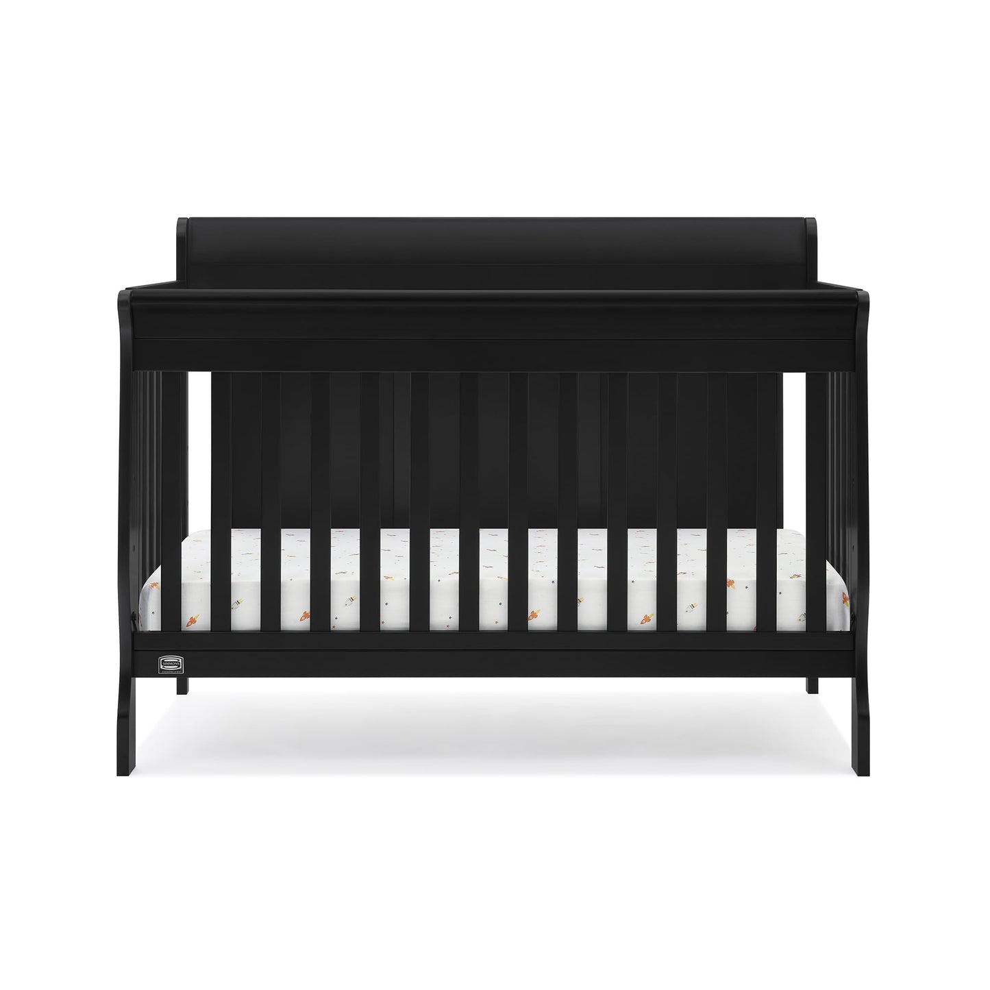 Delta Children Simmons Kids Carter 6-in-1 Convertible Crib - Greenguard Gold Certified, Black Ebony