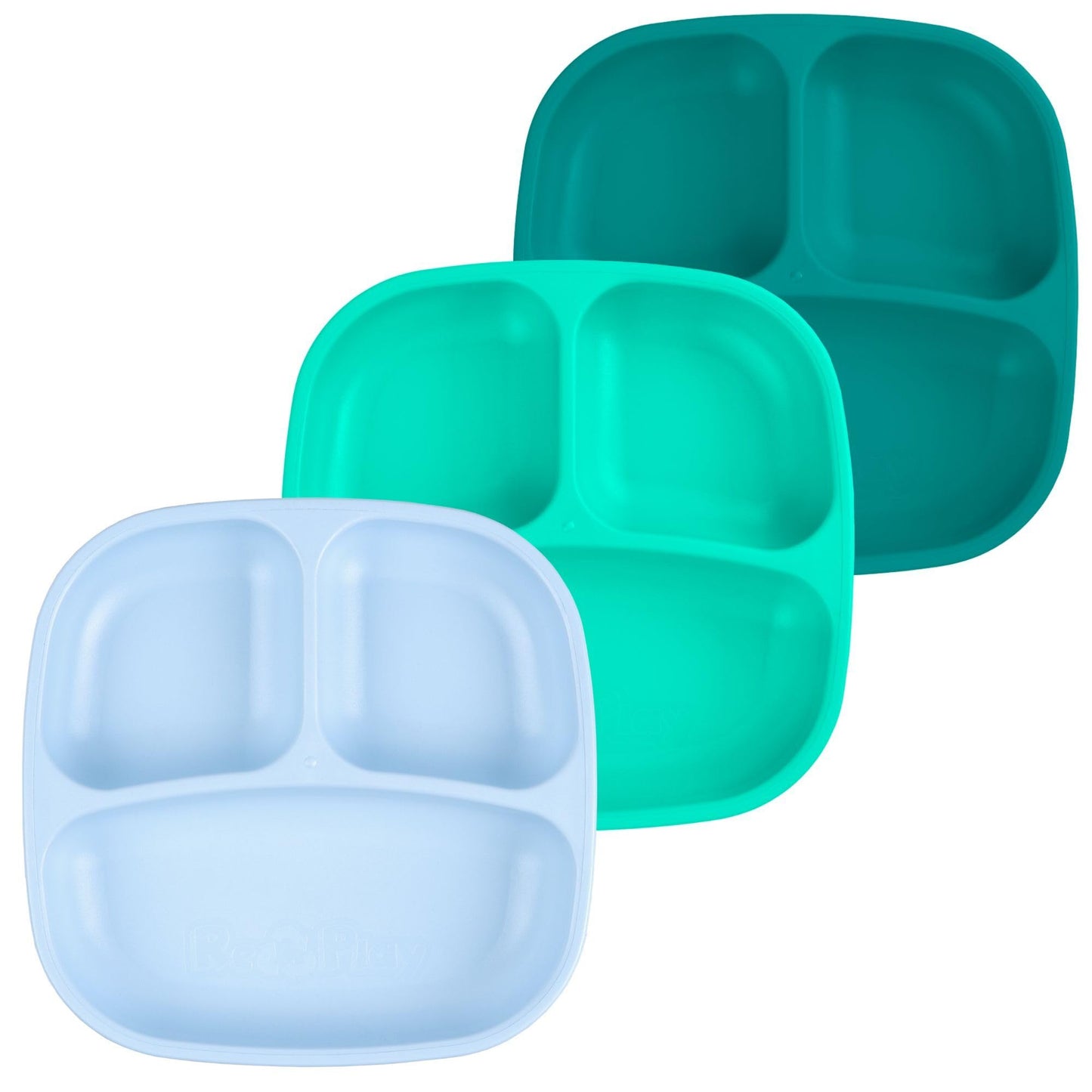 Re-Play Toddler Plates with Dividers - Deep-Walled 3 Compartments Divided Plates for Kids - Dishwasher & Microwave Safe - Made in USA - Set of 3-7.37" x 7.37" x 1.25" - Princess