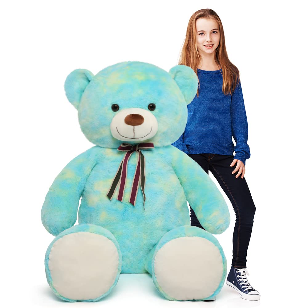 Tezituor 59" Gaint Teddy Bear Stuffed Animal,5ft Life Size Big Teddy Bears,Light Brown Cute Soft Plush Toy,Gifts for Kids Girls Boys Girlfriend Valentine,Christmas,Birthday,Baby Shower,Wedding Party