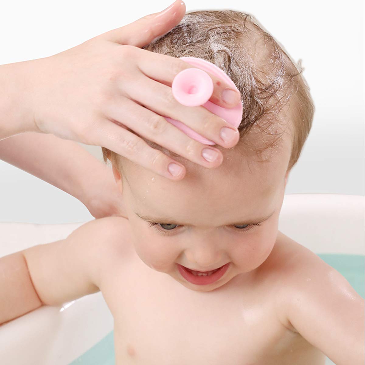 Baby Bath Brush, Baby Cradle Cap Brush, Silicone Massage Brush, Silicone Scrubbers Exfoliator Brush, Skin Scrubber Baby Essential for Dry Skin, Cradle Cap and Eczema (Small-4PCS)