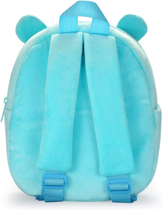 Cute Toddler Backpack Stuffed Cartoon Animal Mini Schoolbag For Boys And Girls (Blue owl)