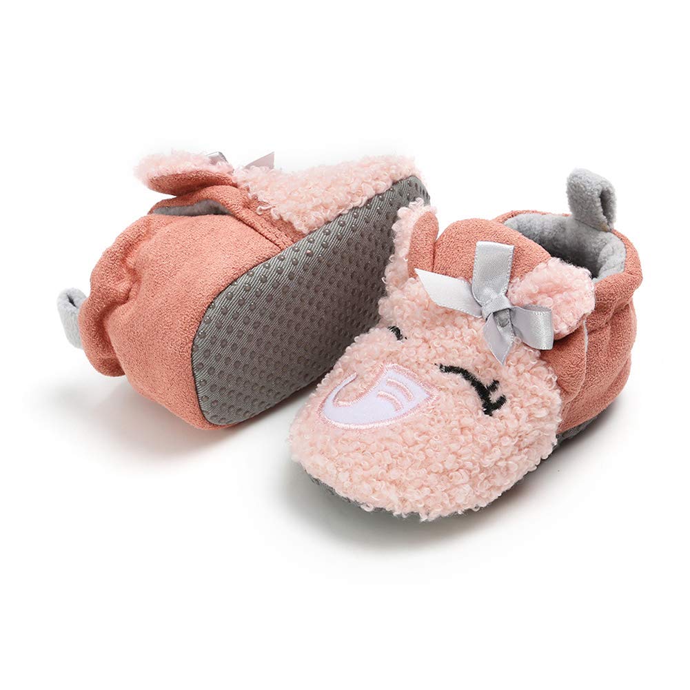 Baby Boys Girls Soft Plush Slippers Cartoon Toddler Infant Warm Winter House Shoes