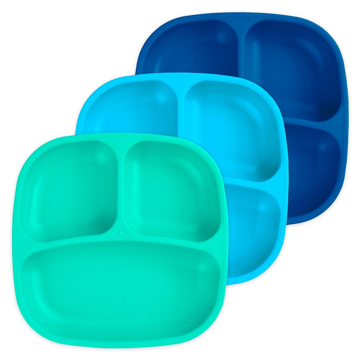 Re-Play Toddler Plates with Dividers - Deep-Walled 3 Compartments Divided Plates for Kids - Dishwasher & Microwave Safe - Made in USA - Set of 3-7.37" x 7.37" x 1.25" - Princess