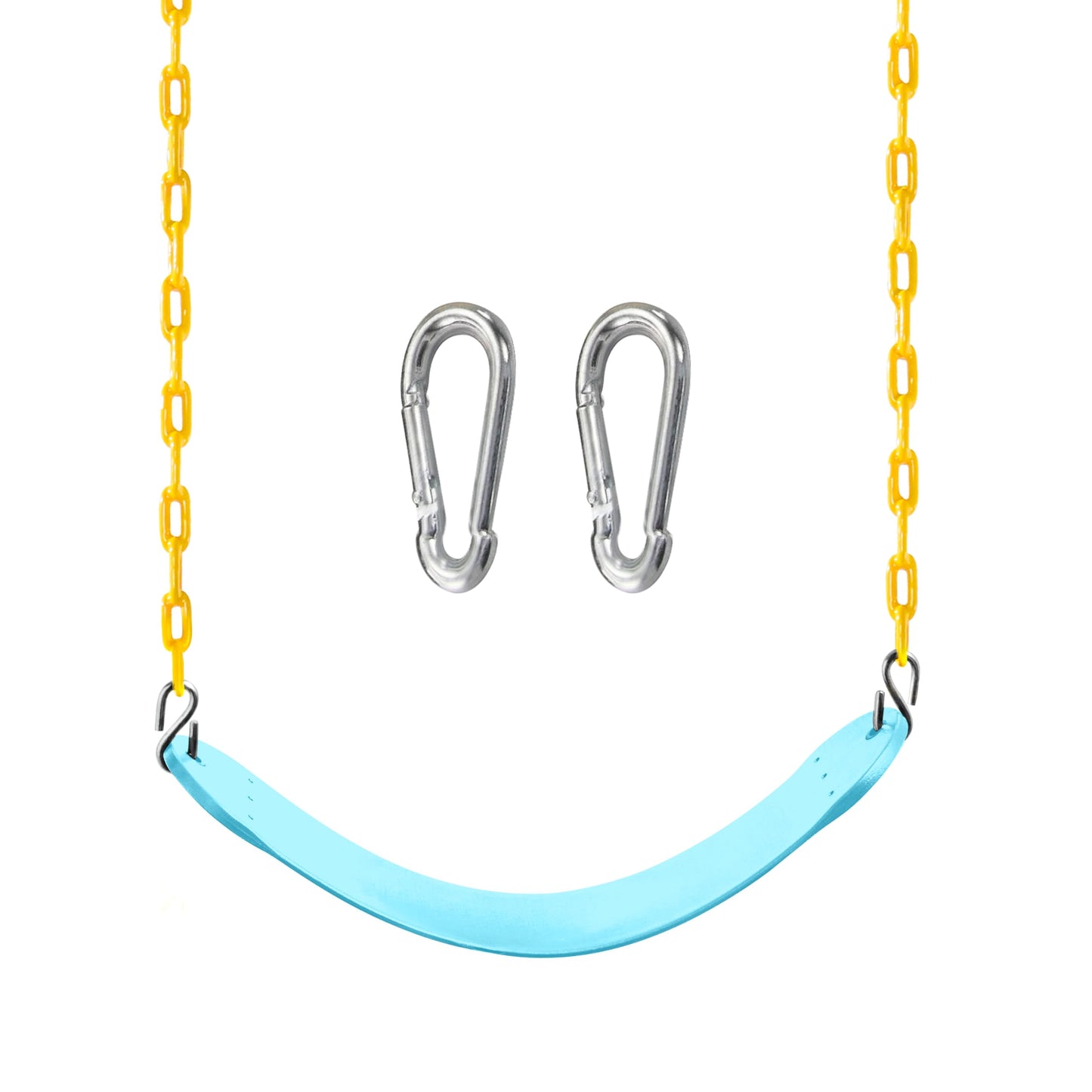 TURFEE Heavy Duty Swing Seat Pink Color with 66” Chain, Swing Set Accessories Replacement with Snap Hooks for Kids Outdoor Play Playground