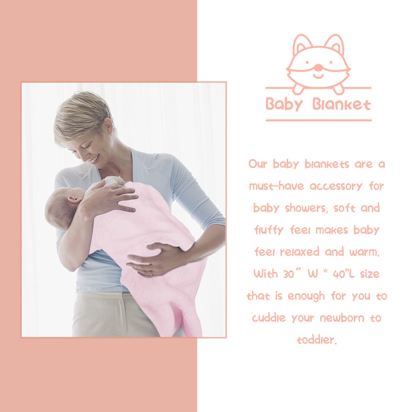 Baby Shower Gifts, Baby Gifts for Girls Boys, Unique Baby Gifts Basket Essentials Stuffs - Baby Lovey Blanket Newborn Bibs Socks Wooden Rattle & Greeting Card, Newborn Baby Gift Set