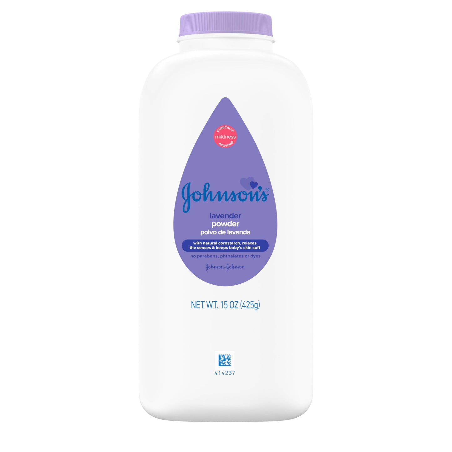 Johnson's Baby Powder, Naturally Derived Cornstarch with Aloe & Vitamin E for Delicate Skin, Hypoallergenic and Free of Parabens, Phthalates, and Dyes for Gentle Baby Skin Care, 15 oz