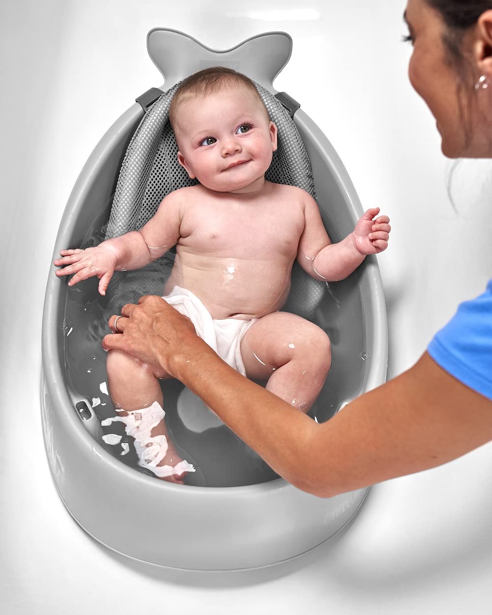 Skip Hop Baby Bath Tub 4-in-1 Grow with Baby Infant to Toddler , White