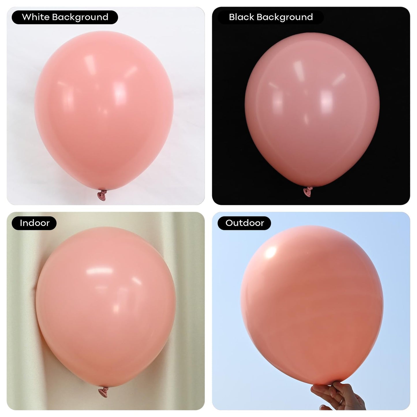 Retro Blush Pink Balloons, 60 Packs 12 Inch Dusty Pink Metallic Chrome Rose Gold White Sand Nude Balloons for Bridal Baby Shower Girls Boho Birthday Wedding Decorations Supplies