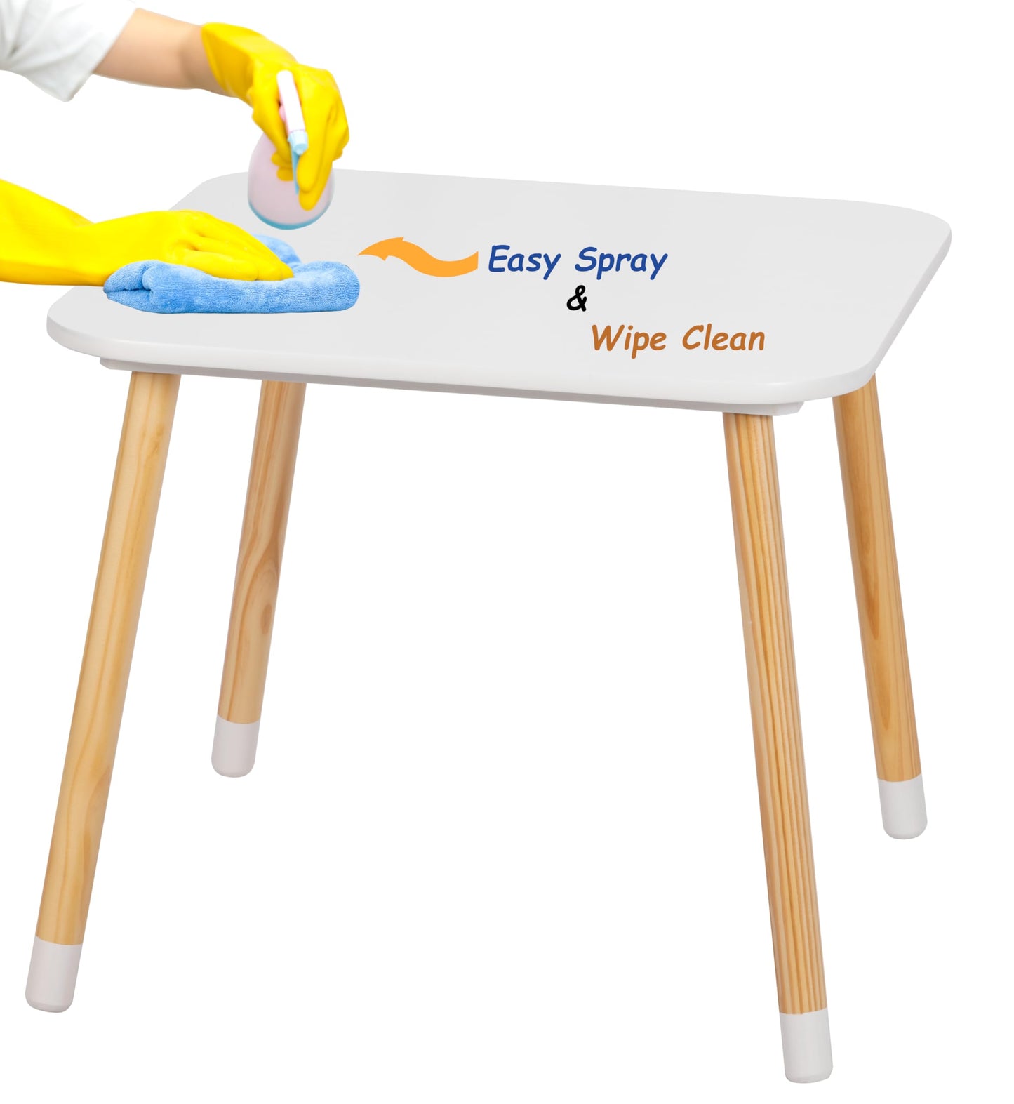 UTEX Kids Wood Table and Chair Set, Kids Play Table with 2 Chairs,3 Pieces Kids Round Table for Toddlers, Girls, Boys,White
