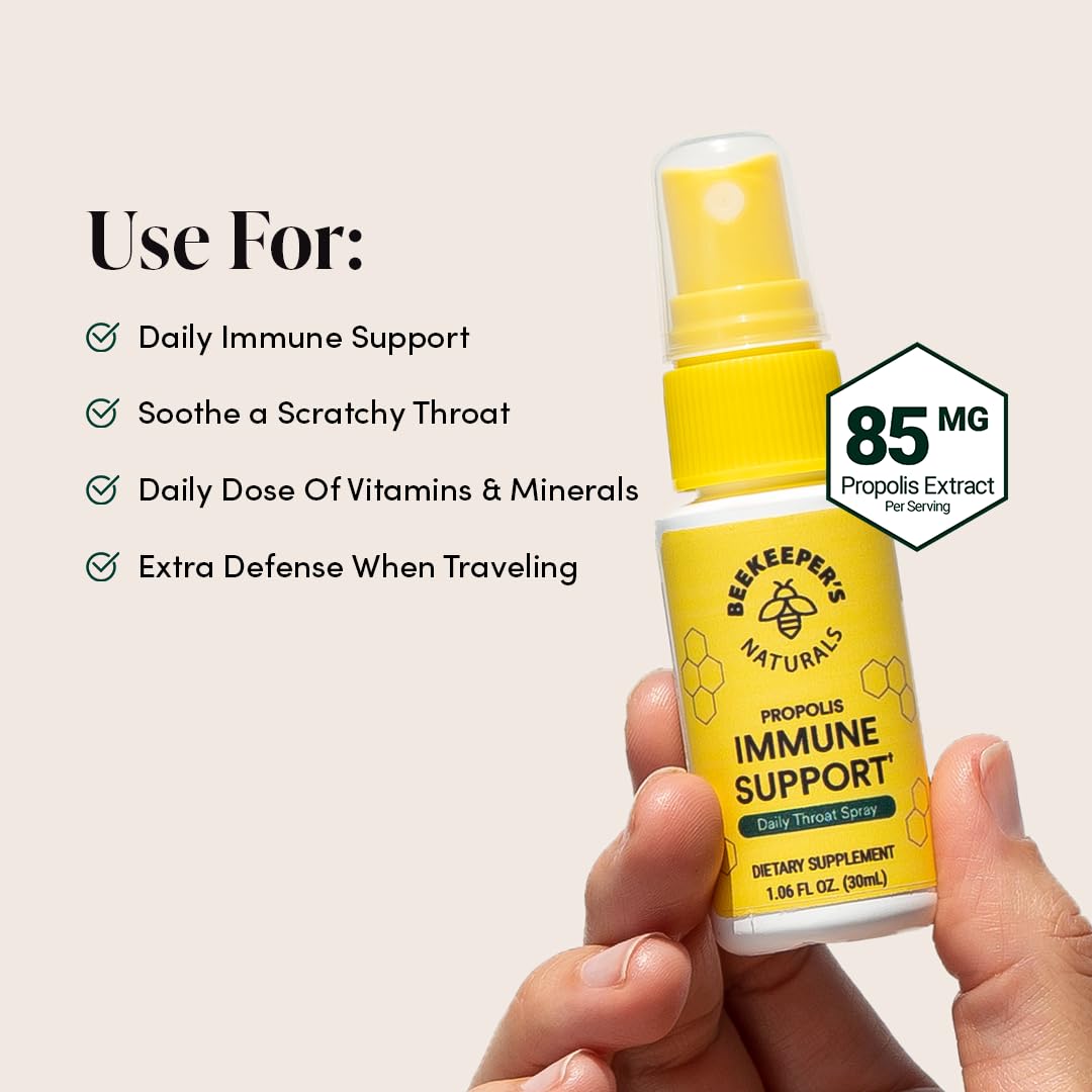 Kids Propolis Throat Spray - Natural Immune Support & Sore Throat Relief - by BEEKEEPER'S NATURALS - Has Antioxidants & Gluten-Free (1.06 oz) Pack of 1 (Kids)
