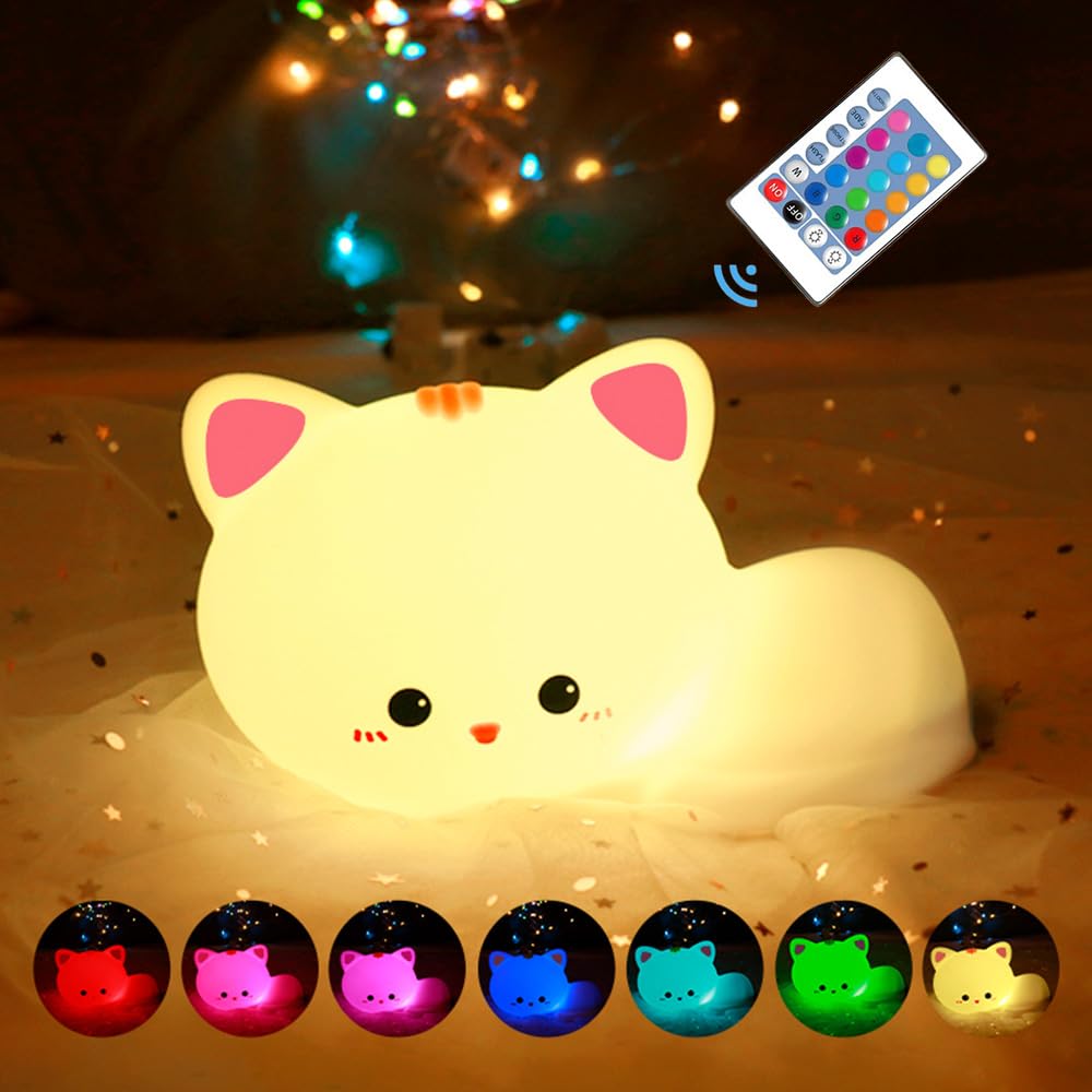 Led Cute Dog Night Light, Dimmable Nursery Puppy Kawaii Lamps, Super Squishy Silicone USB Rechargeable Touch Control Night Lamp for Kids Adults, Used for Camping Party Room Decor (Dog)