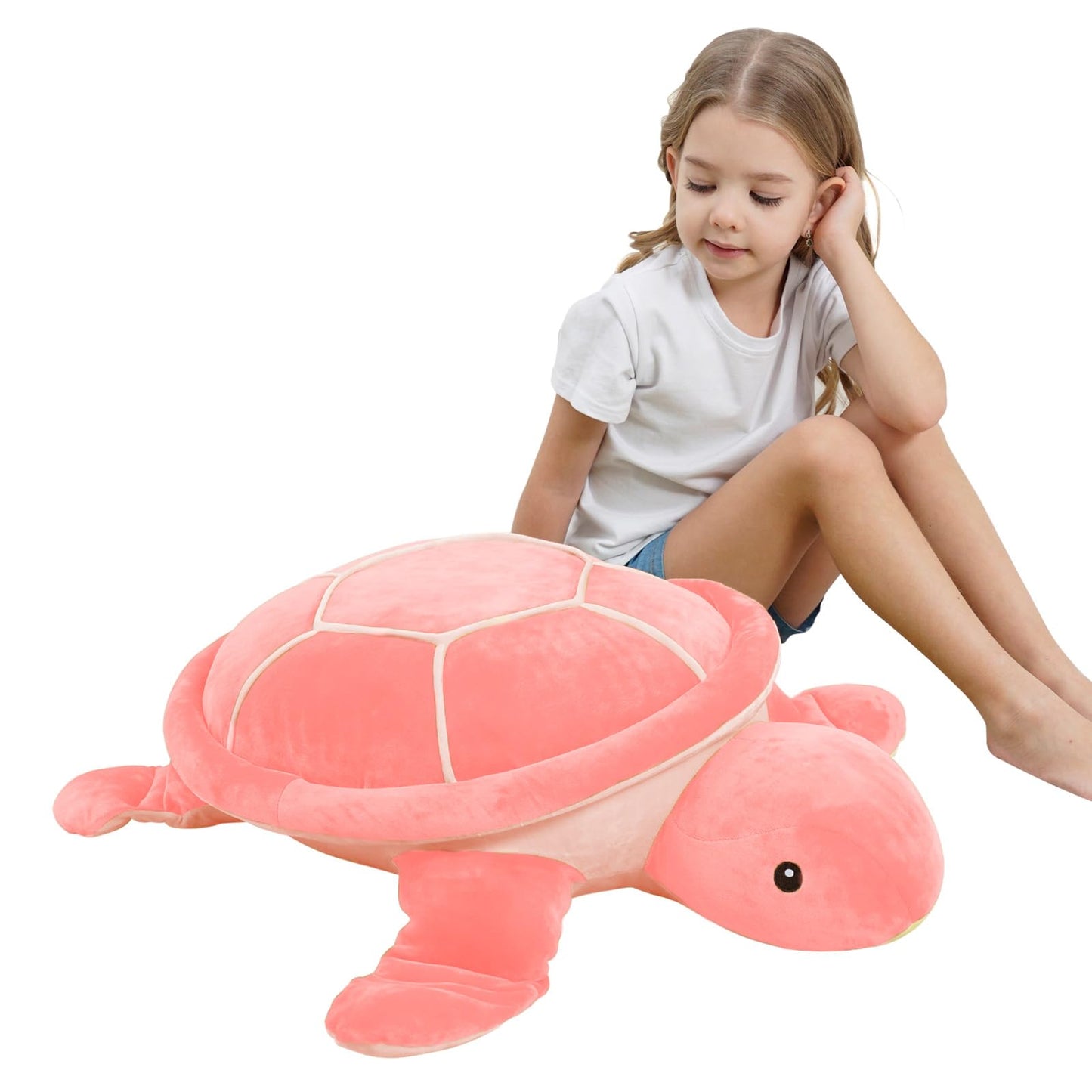 28 inch Big Green Sea Turtle Stuffed Animals Giant Soft Plush Toys, Large Ocean Turtle Plushies Body Pillow, Gifts for Kid Boys, Girls, Girlfriend, Birthday, Easter