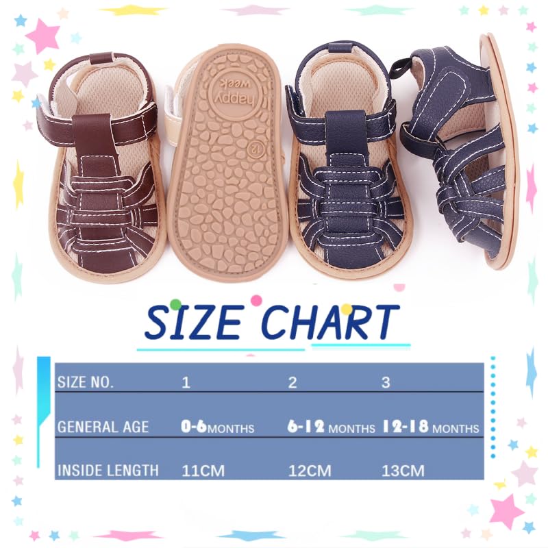 Infant Boys Girls Sandals, Summer Baby Rubber Soles Non-Slip PU Leather Sandals, Newborn Toddler Prewalker First Walking Beach Outdoor Shoes,Infant Toddler Unisex Summer Shoes for babies