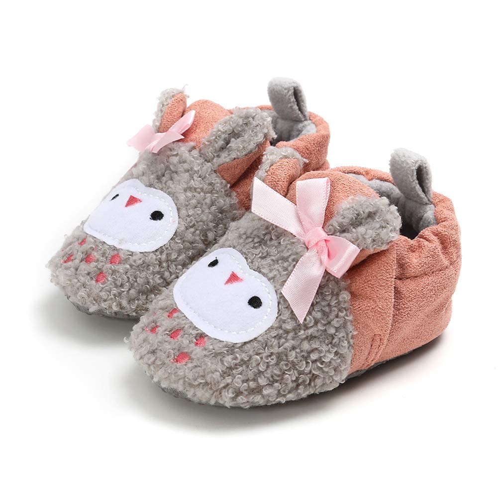 Baby Boys Girls Soft Plush Slippers Cartoon Toddler Infant Warm Winter House Shoes