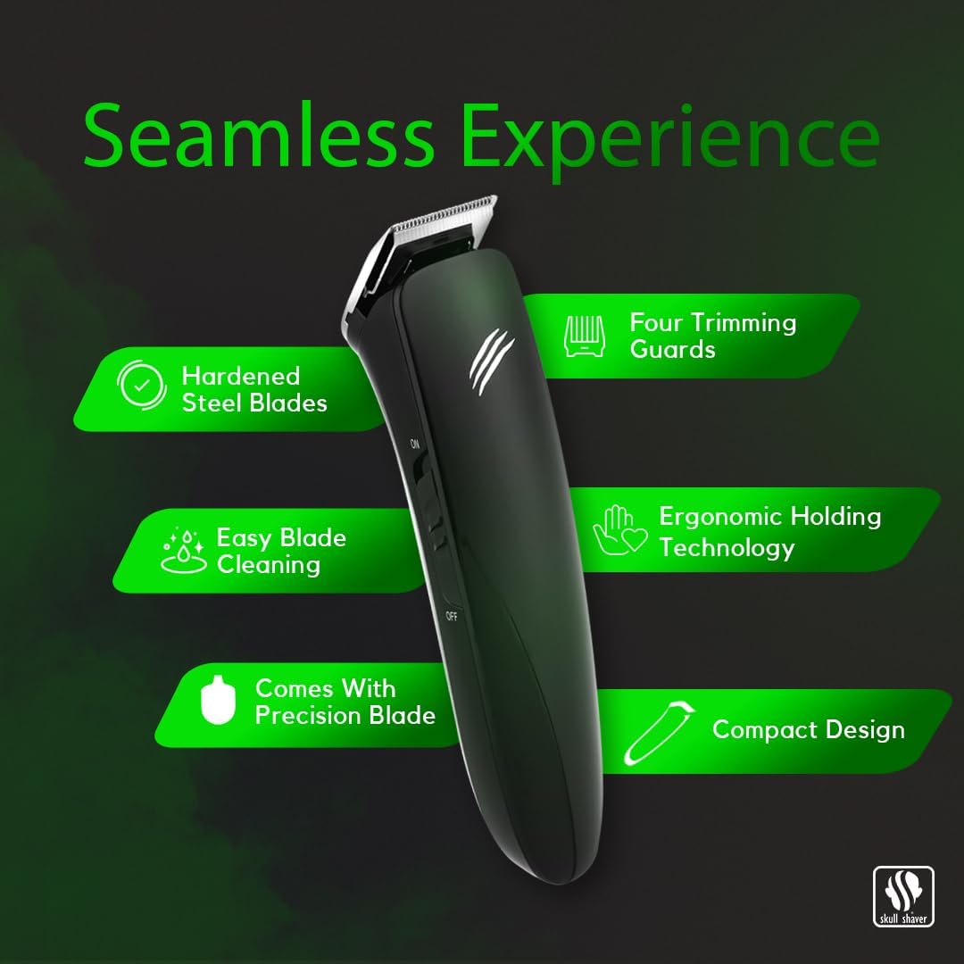 Skull Shaver Baby Beast Trimmer: Ultimate Cordless Hair & Beard Trimmer with Precision Blades | Complete Grooming Kit