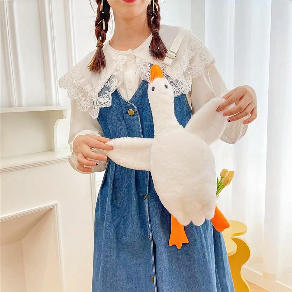 Giant White Goose Plush-75 Inch, Very Huge Body Fat Goose Stuffed Animal, 6 Foot Duck Plush Toys Hugging Pillow Gifts for Everyone (75 in)
