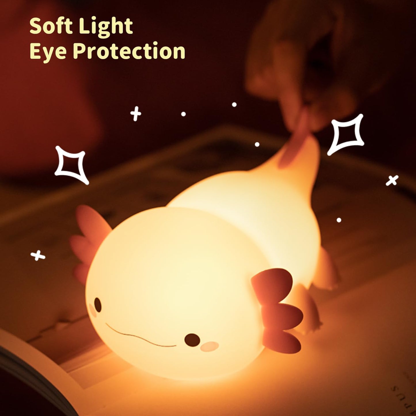 Led Cute Dog Night Light, Dimmable Nursery Puppy Kawaii Lamps, Super Squishy Silicone USB Rechargeable Touch Control Night Lamp for Kids Adults, Used for Camping Party Room Decor (Dog)