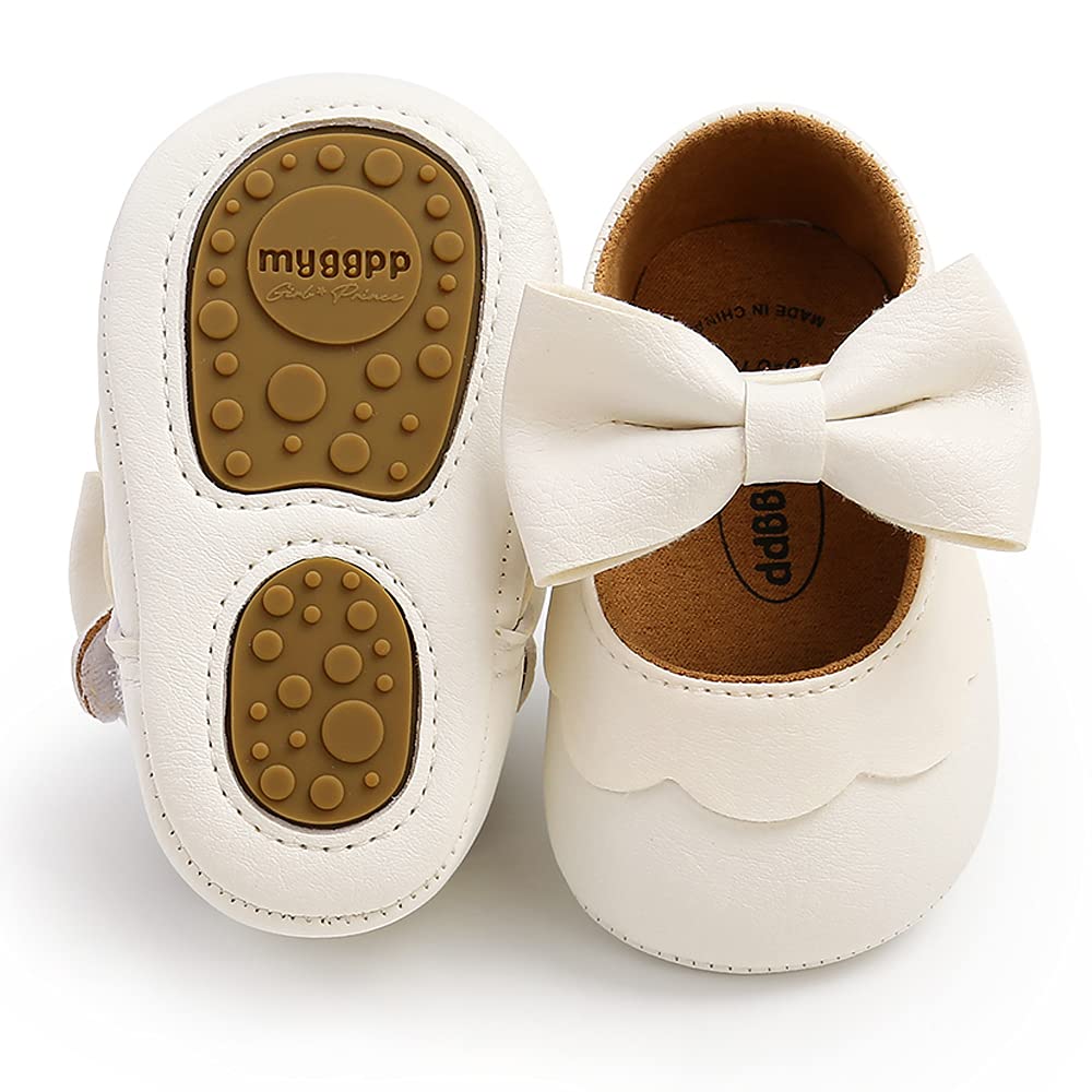 Baby Girls Mary Jane Flats with Bowknot Flowers Soft Newborn Infant First Walkers Crib Shoes Wedding Party Christmas Dress Shoes