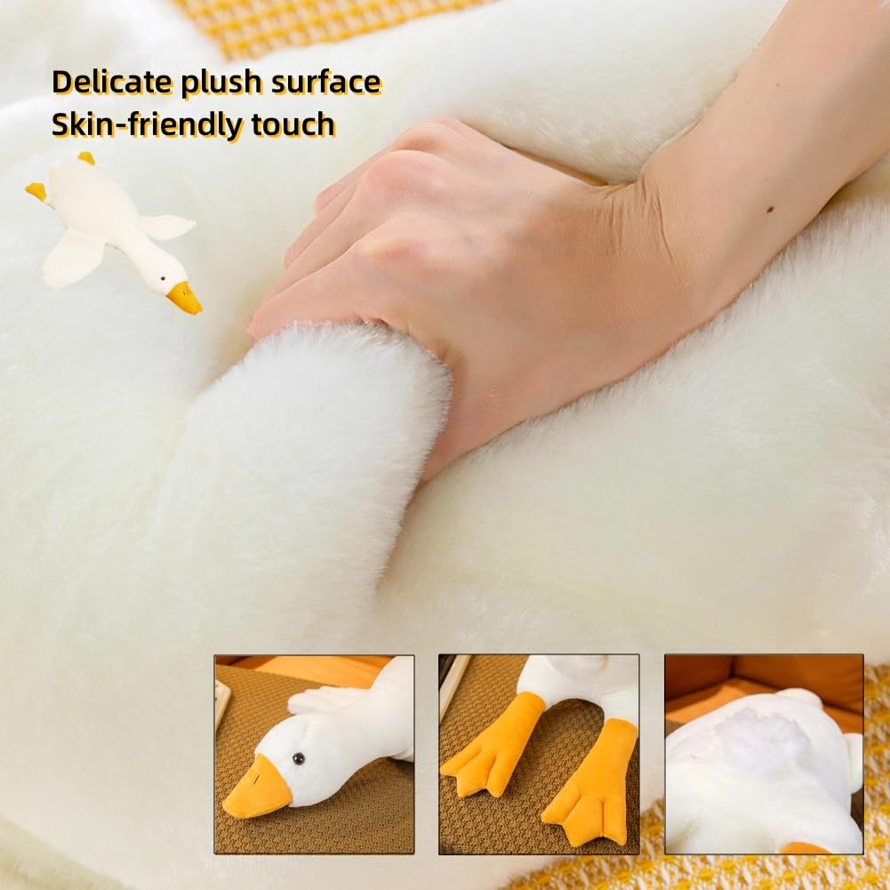 Giant White Goose Plush-75 Inch, Very Huge Body Fat Goose Stuffed Animal, 6 Foot Duck Plush Toys Hugging Pillow Gifts for Everyone (75 in)