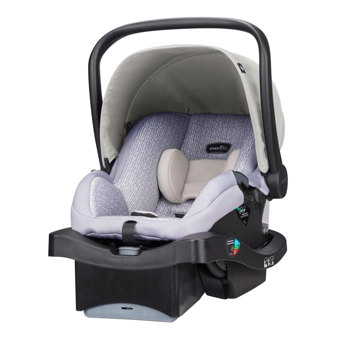 Evenflo LiteMax 35 Infant Car Seat (River Stone), Lightweight, Extended Use, Belt Lock-Off, Ergonomic Handle
