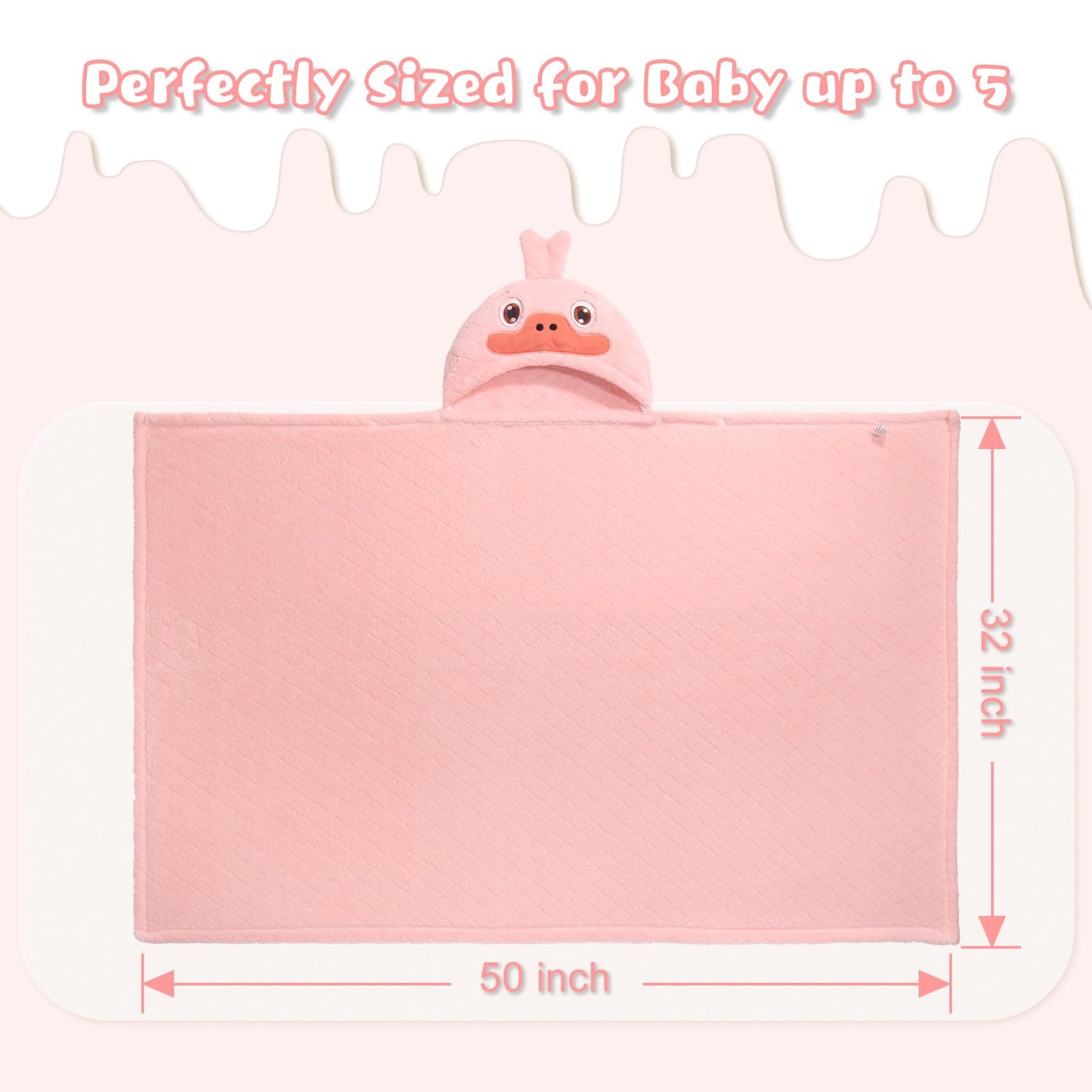 Hooded Baby Towels Boy for 0-6 Years, 50"x 32" Extra Large Toddler Bath Towels with Hood for Boys & Girls, 2-Pack Absorbent Thick Soft Gift for Kids Yellow Lion & Orange Monkey
