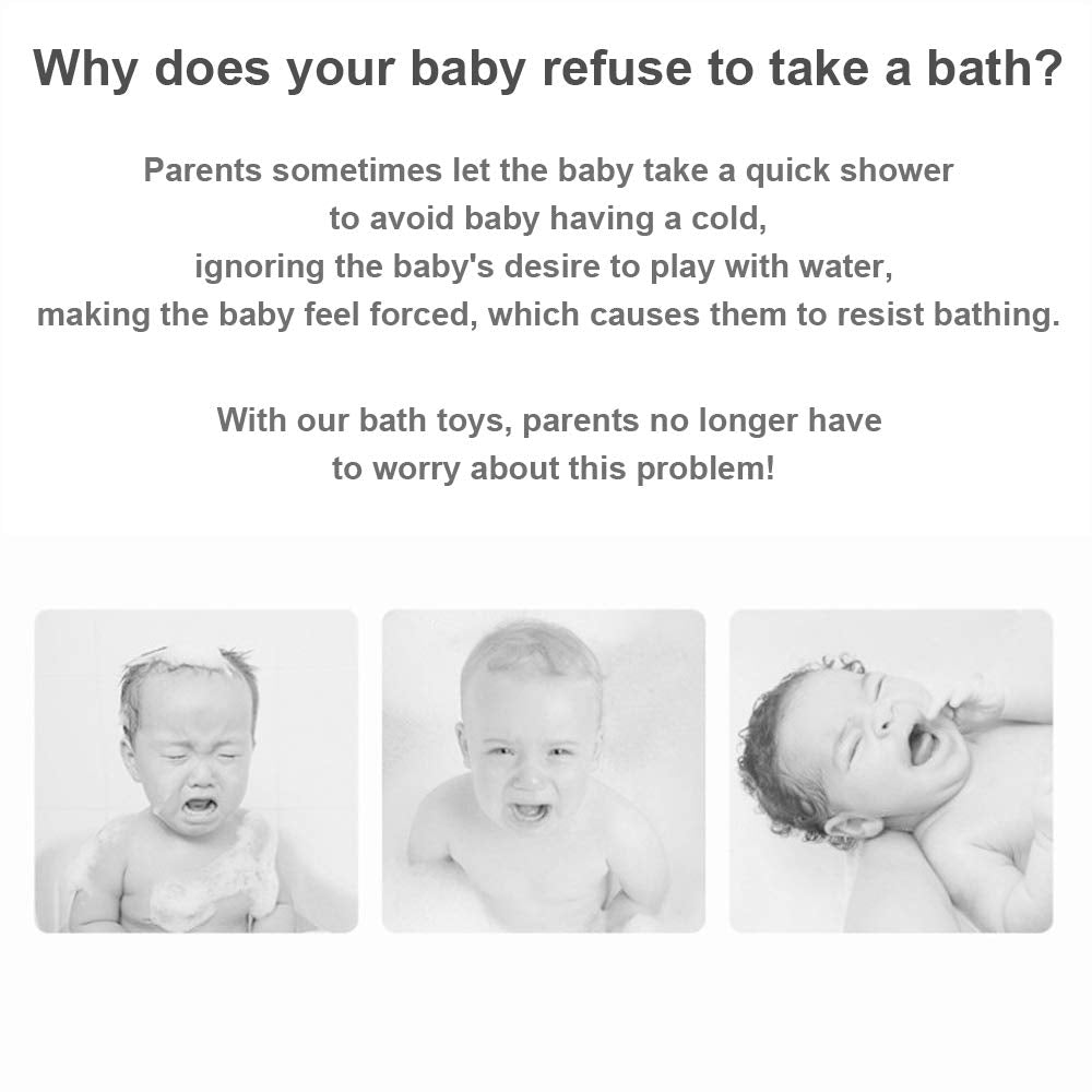 Baby Bath Toys, Space Rocket Shape Bathtub Toys for Toddlers, Spray Water Toys w/ Rotating Fountain, Bathroom Shower Toys for Infants Aged 18 Months 2 3 4 5 Years Old Kids Girls Boys