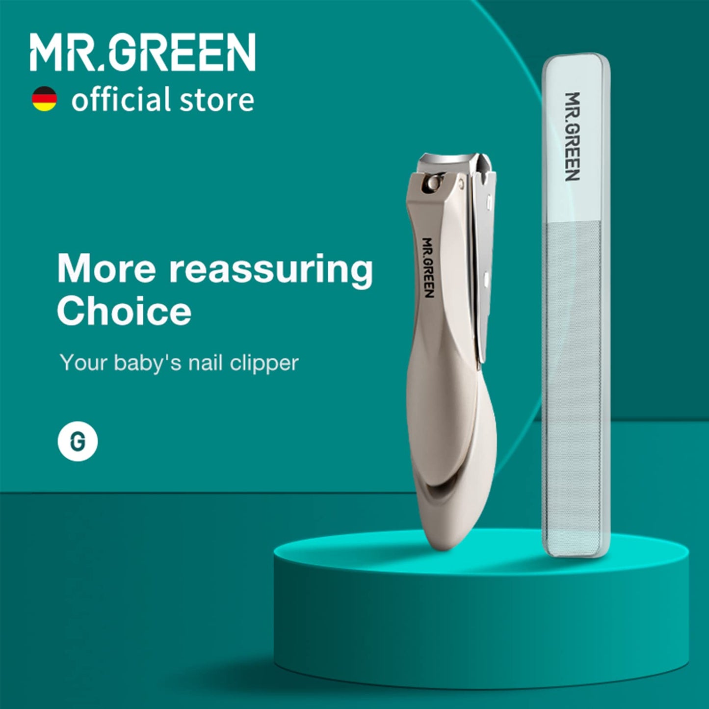 MR.GREEN Baby Safety Nail Clippers Nail Care Clippers Fingernail Cutter Newborn Baby Convenient Nail File Manicure Tools (Baby Nail Clipper)