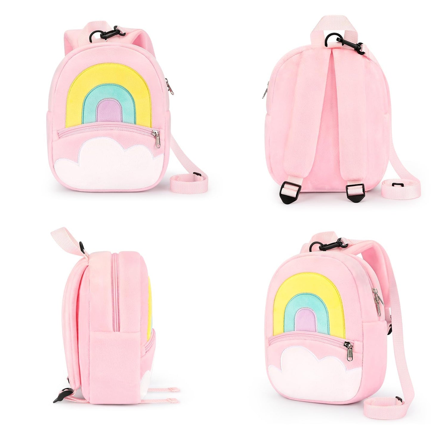 mibasies Toddler Backpacks for Girls 2-4: Plush Backpack -3D Animal Cartoon Mini Travel Bag -10 inch Toddler Backpack Leash
