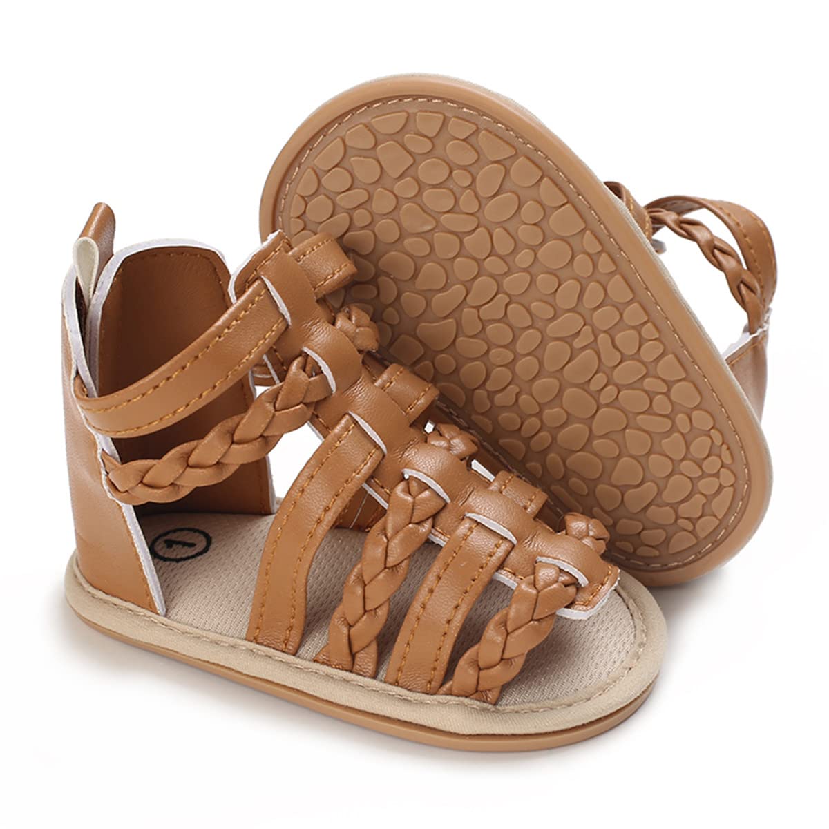 LAFEGEN Baby Boys Girls Summer Sandals 2 Straps Anti Slip Soft Sole Beach Infant Shoes Toddler First Walker Newborn Crib Shoes(3-18Months)