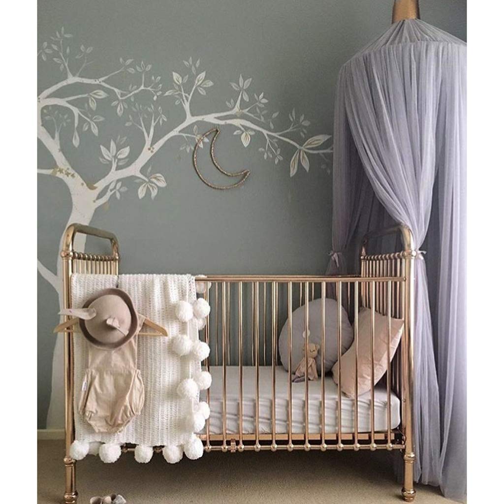 Bed Canopy for Girls - Princess Bed Canopy Mosquito Net Nursery Play Room Decor Dome Premium Yarn Netting Curtains Baby Game Dream Castle, Pink