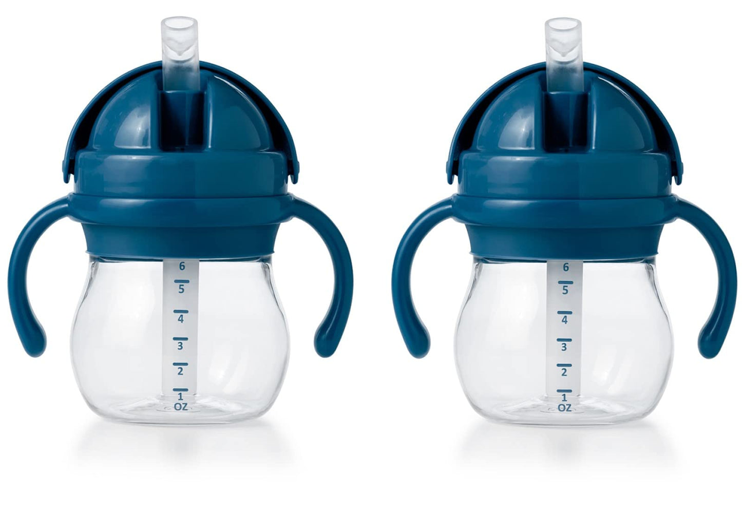 OXO Tot Transitions Straw Cup with Handles 6 oz. - Opal and Blossom - 2 Pack