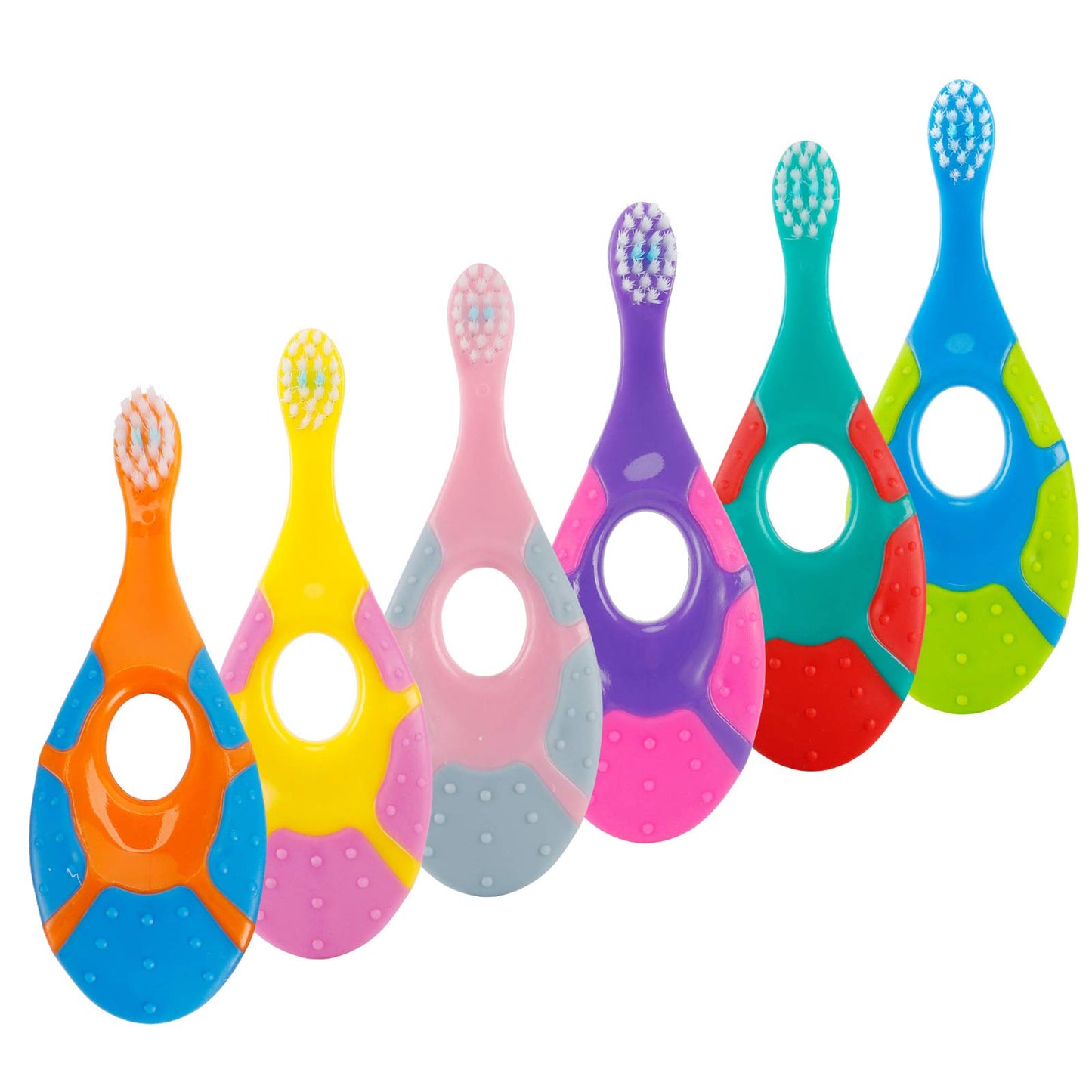 Slotic Baby Toothbrush for 0-2 Years, Safe and Sturdy, Toddler Oral Care Teether Brush, Extra Soft Bristle for Baby Teeth and Infant Gums, Dentist Recommended (4-Pack)