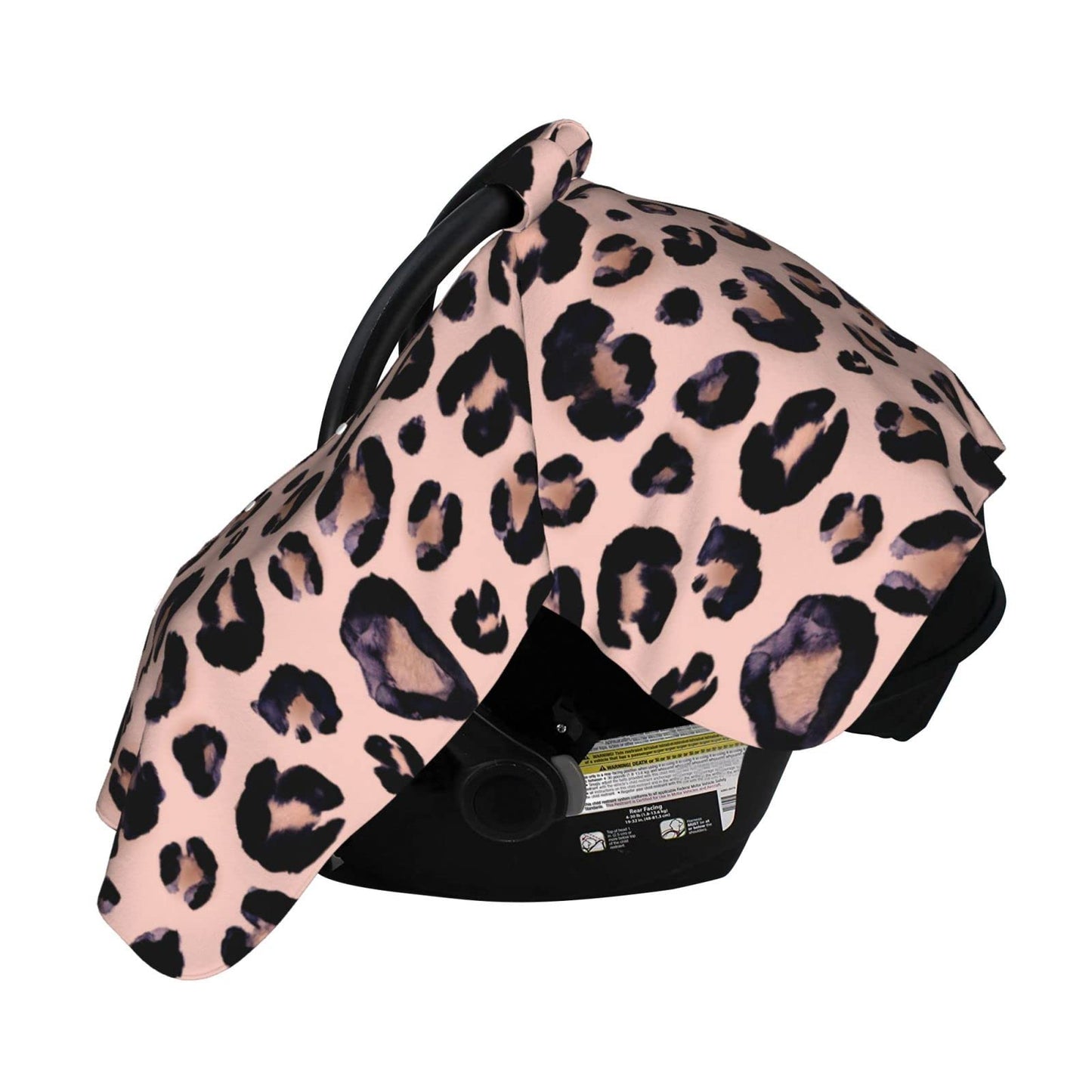 9CH Car Seat Covers for Babies, Peekaboo Opening Minky Car Seat Cover for Baby Mom Nursing Breastfeeding Covers, Winter Minky Baby Carrier Cover for Girls Boys (Black Star)