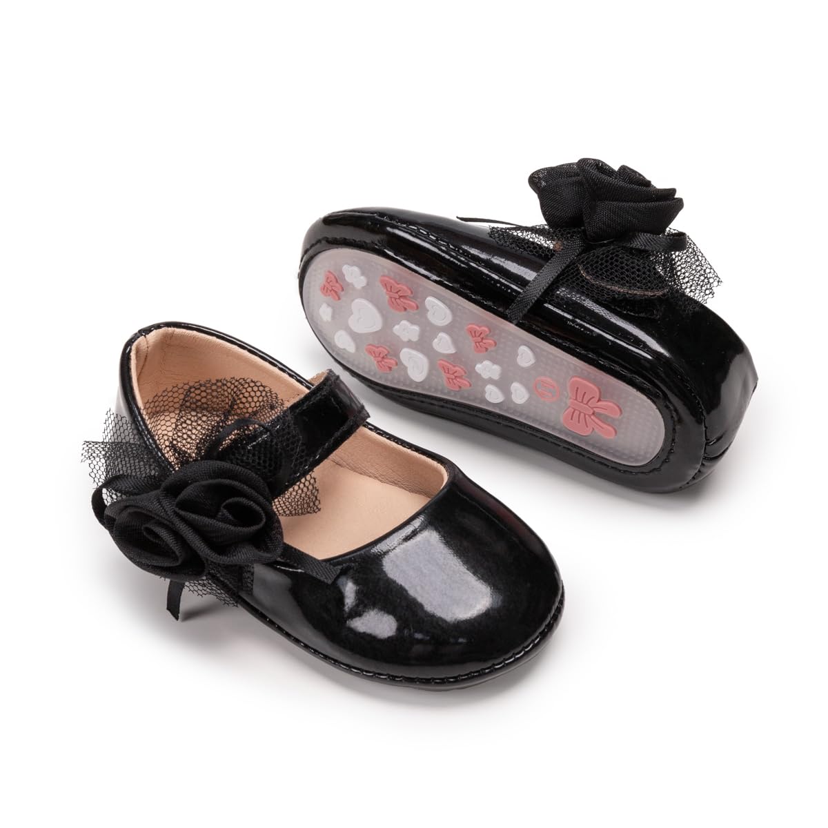 Meckior Infant Baby Girls Soft Sole Bowknot Princess Wedding Dress Mary Jane Flats Prewalker Newborn Light Baby Sneaker Shoes