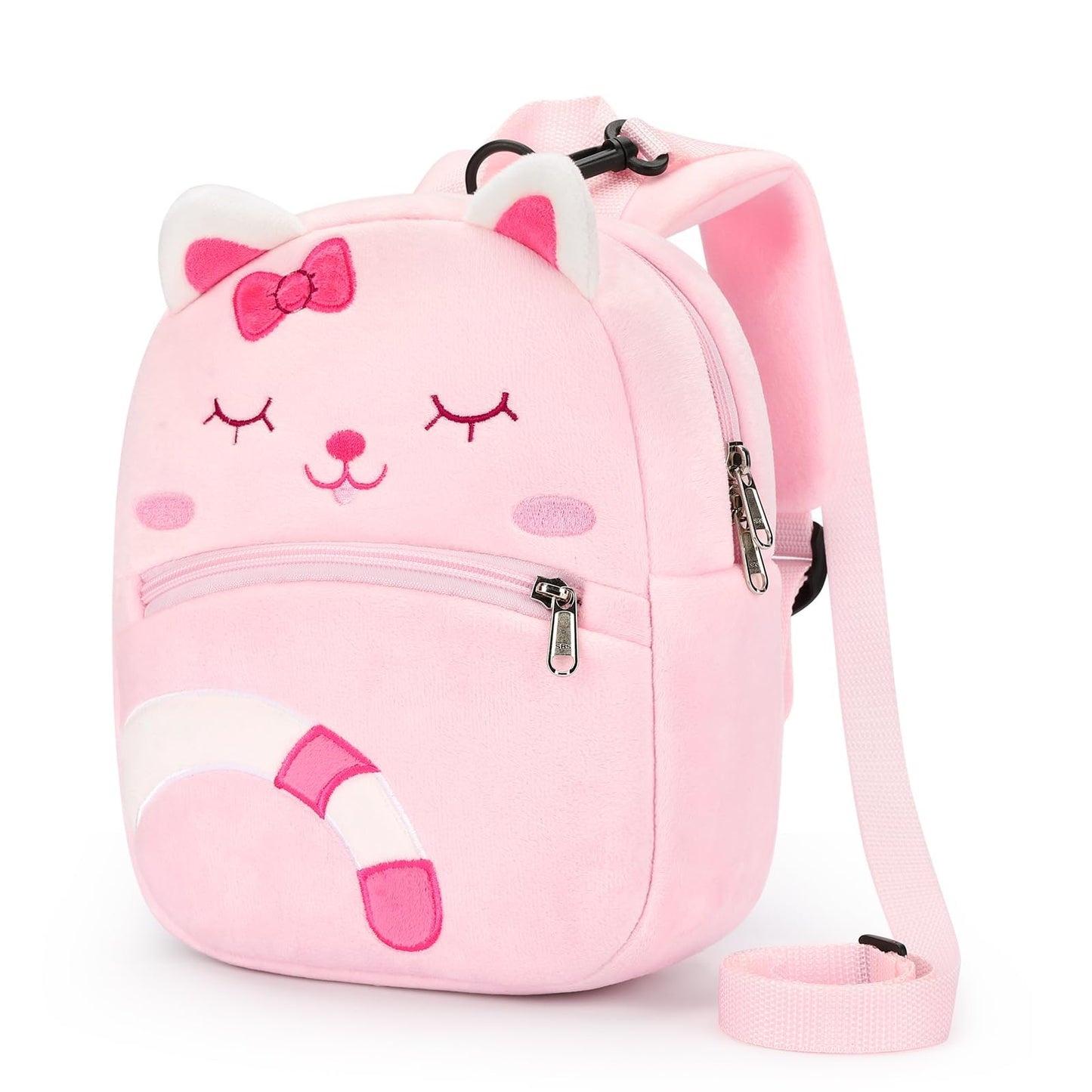 mibasies Toddler Backpacks for Girls 2-4: Plush Backpack -3D Animal Cartoon Mini Travel Bag -10 inch Toddler Backpack Leash