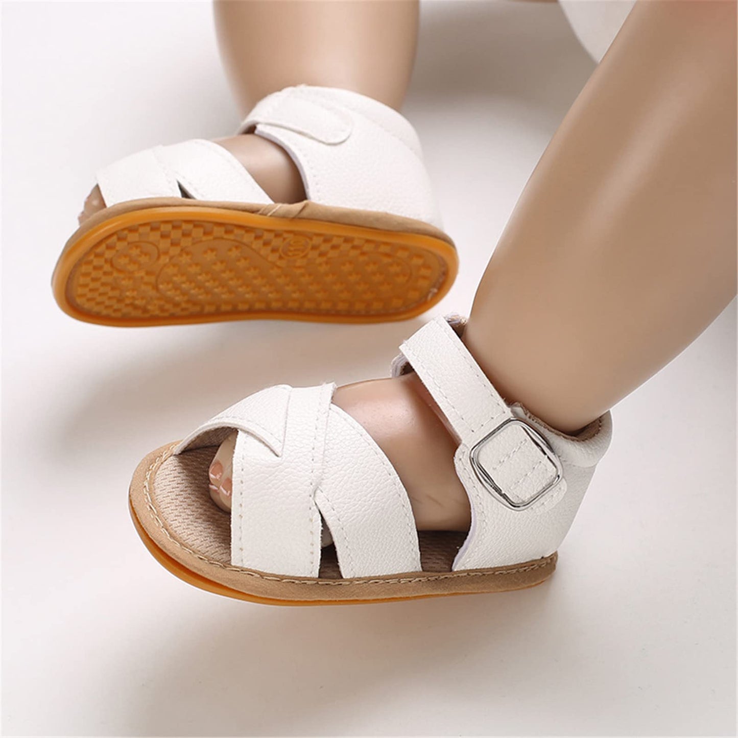 GAISUMMI Baby Girls Sandals Summer Bowknot Infant Crib Shoes Toddler Pu Leather Soft Rubber Sole First Walkers