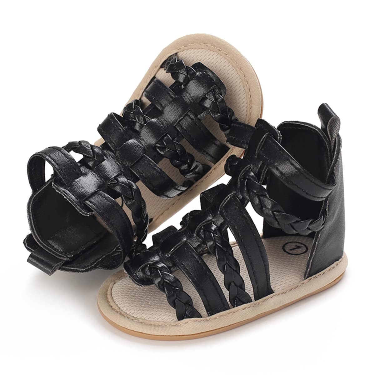 LAFEGEN Baby Boys Girls Summer Sandals 2 Straps Anti Slip Soft Sole Beach Infant Shoes Toddler First Walker Newborn Crib Shoes(3-18Months)