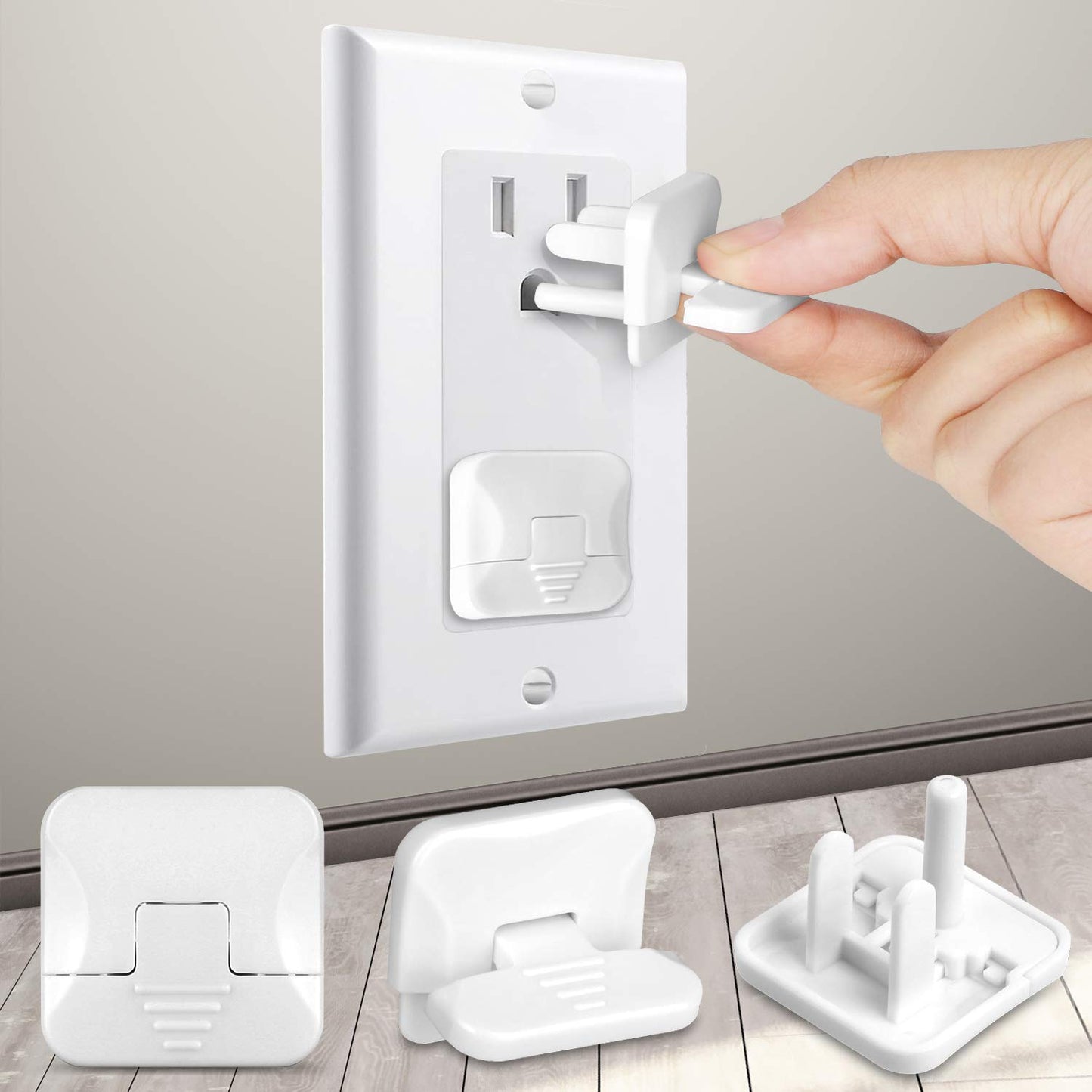 Mom's Choice Gold Awards Winner - Outlet Covers with Hidden Pull Handle Baby Proofing Plug Covers (45 Pack) 3-Prong Child Safety Socket Covers Electrical Outlet Protectors Kid Proof Outlet Cap